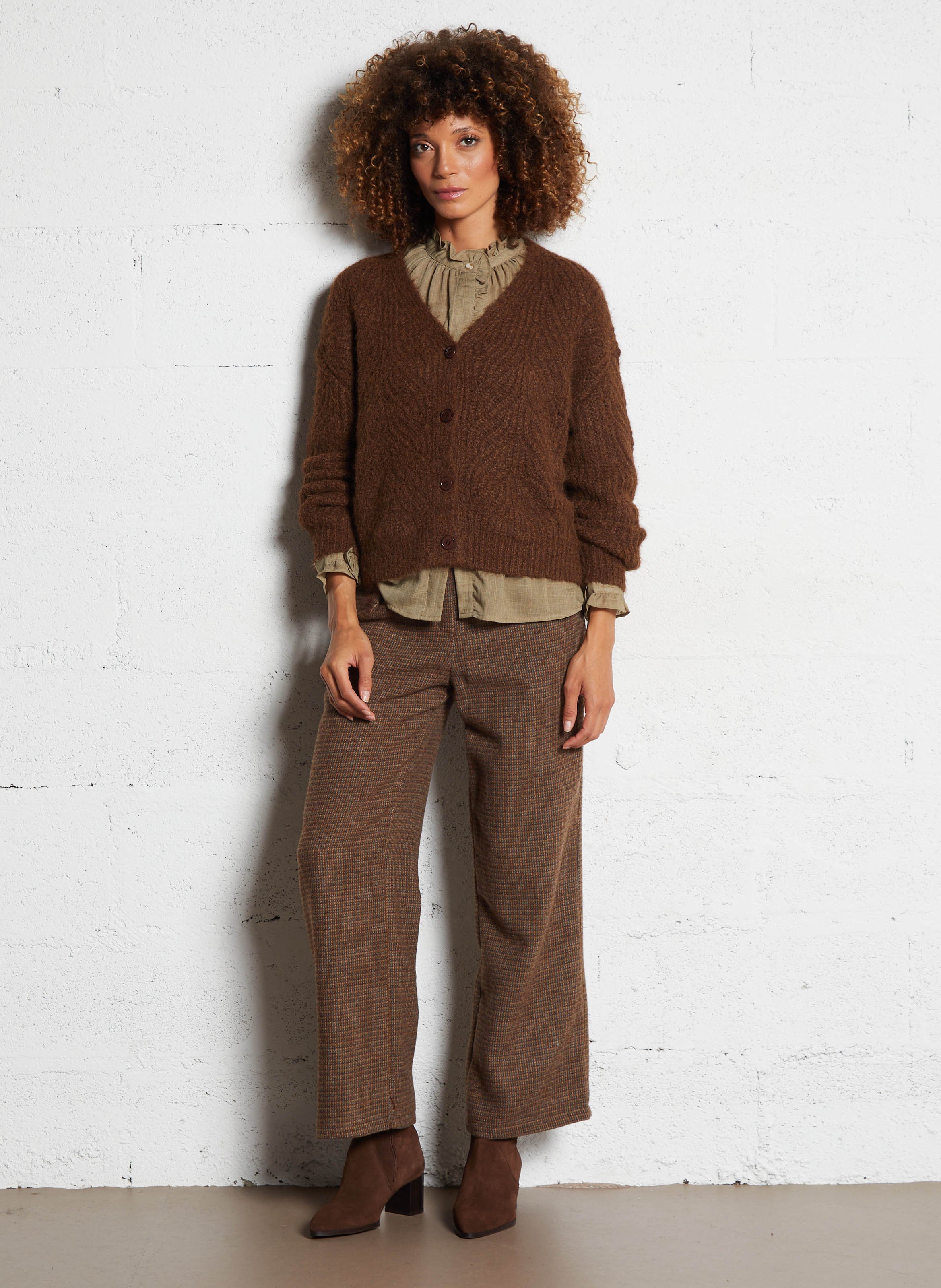 Bottines à talons en cuir RIVECOUR Marron