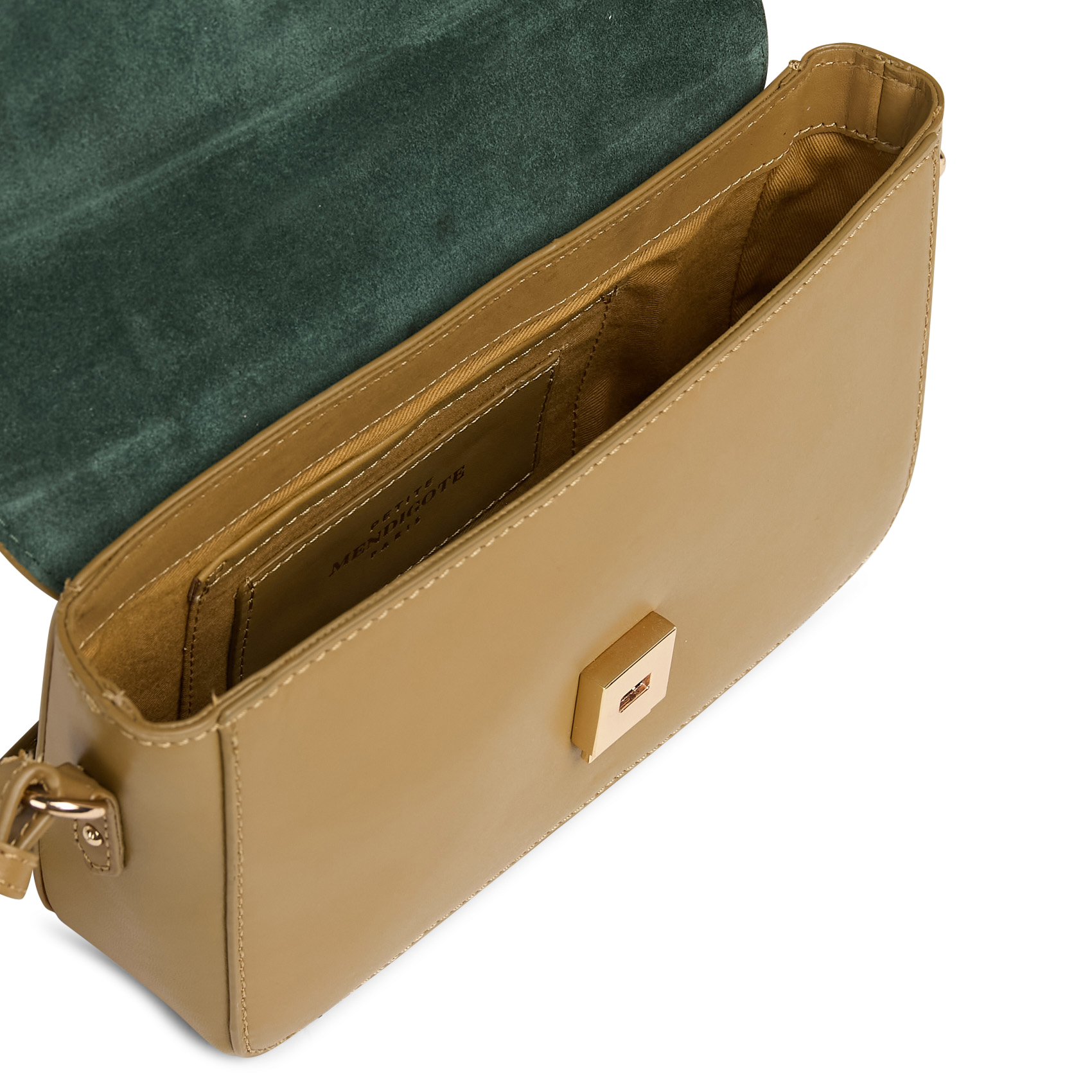 Plain leather shoulder bag PETITE MENDIGOTE Green