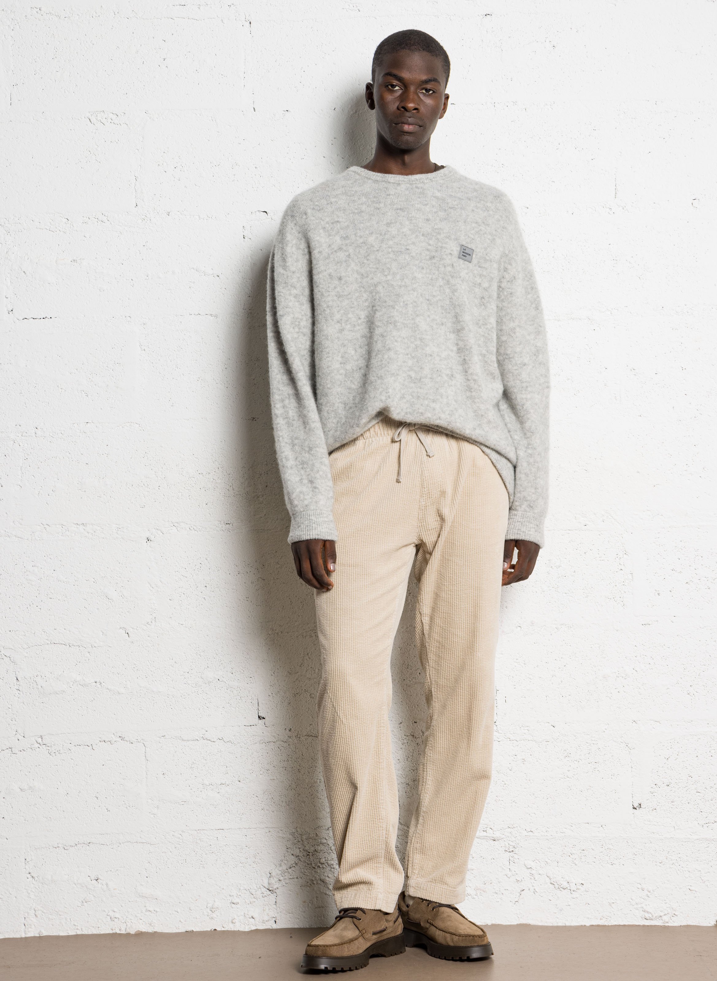 Loose-fit alpaca-blend round-neck sweater AMERICAN VINTAGE Grey