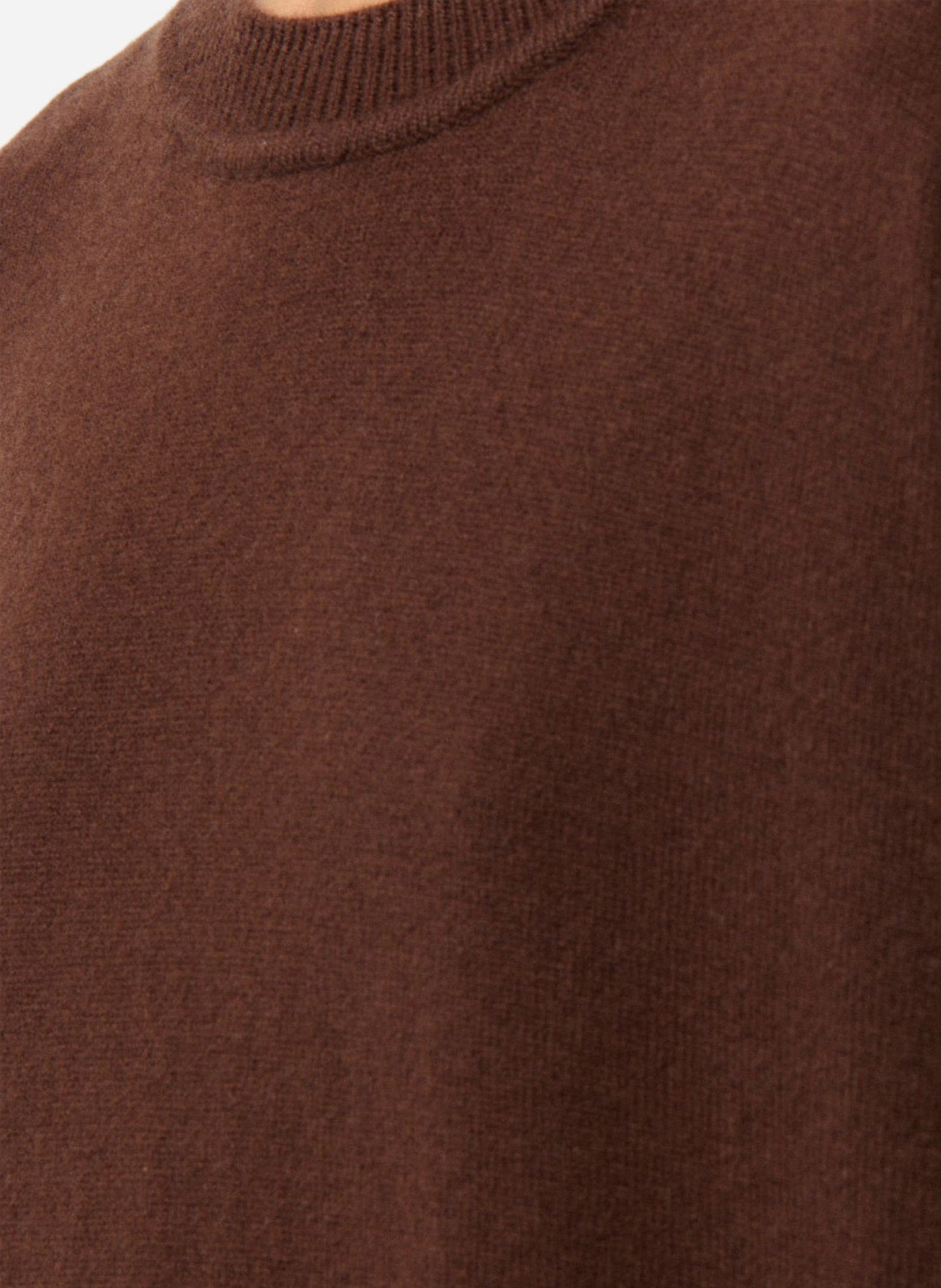 Short round-neck merino wool dress VANESSA BRUNO Brown