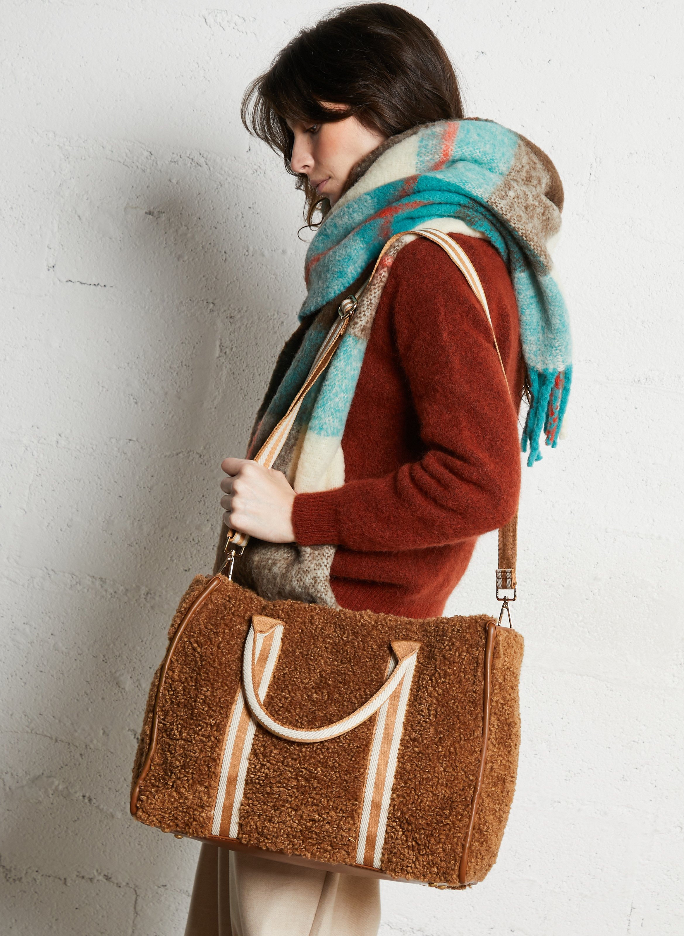 Gevoerde tas AU PRINTEMPS PARIS Bruin