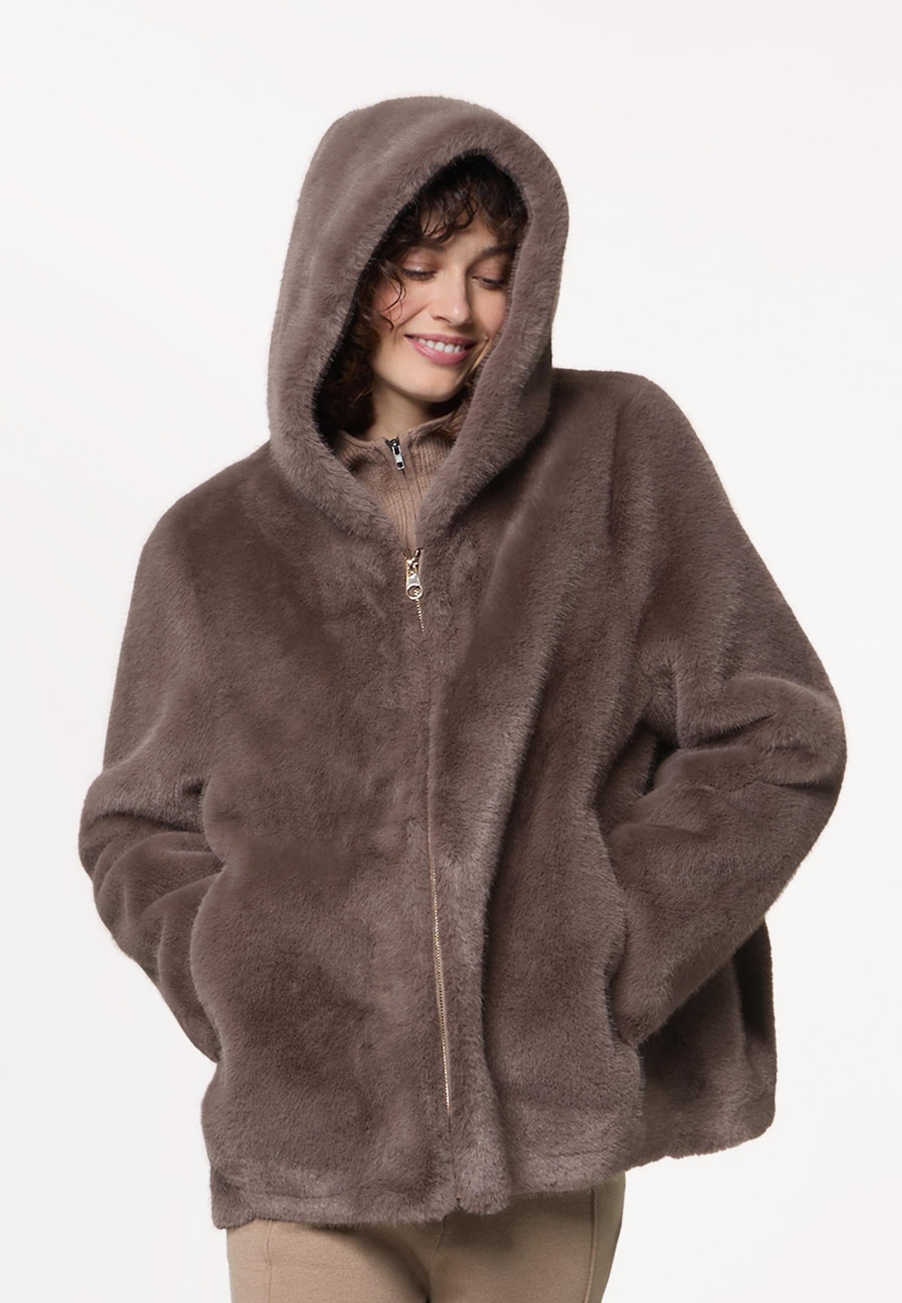 Veste à capuche fausse fourrure RODIER Brown
