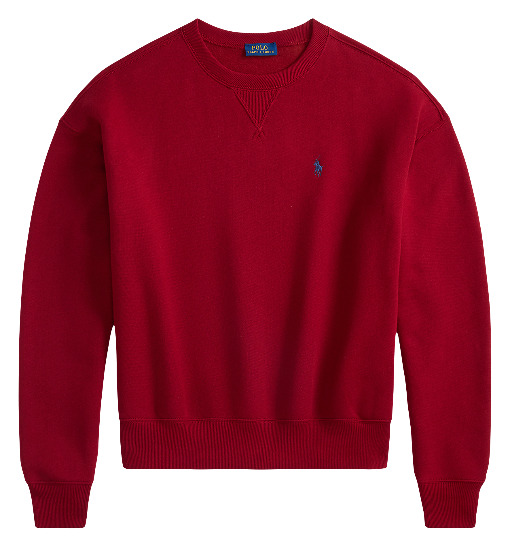 Sweat col rond en coton mélangé POLO RALPH LAUREN Rouge