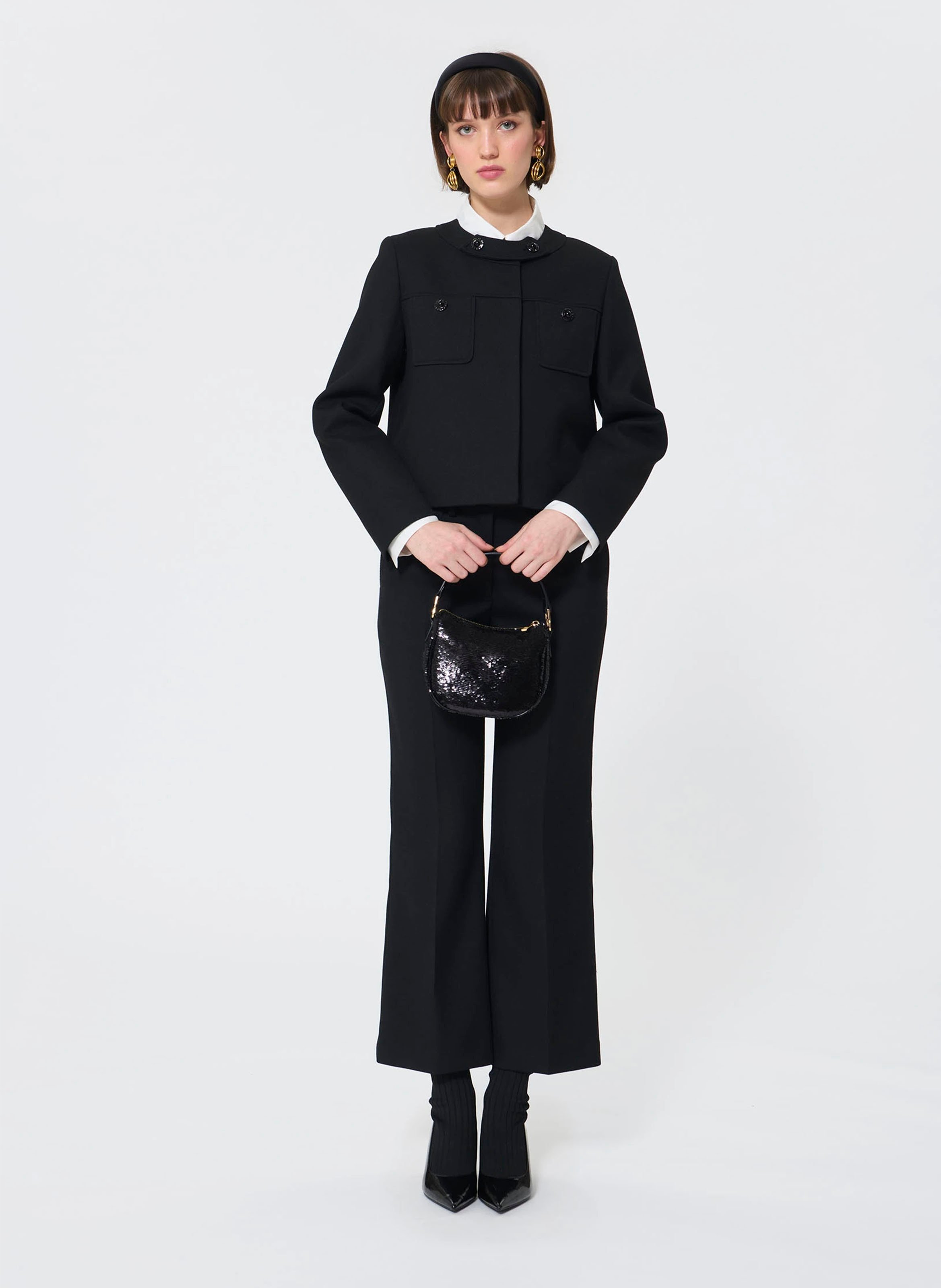 Veste courte manches longues boutonnée TARA JARMON Noir