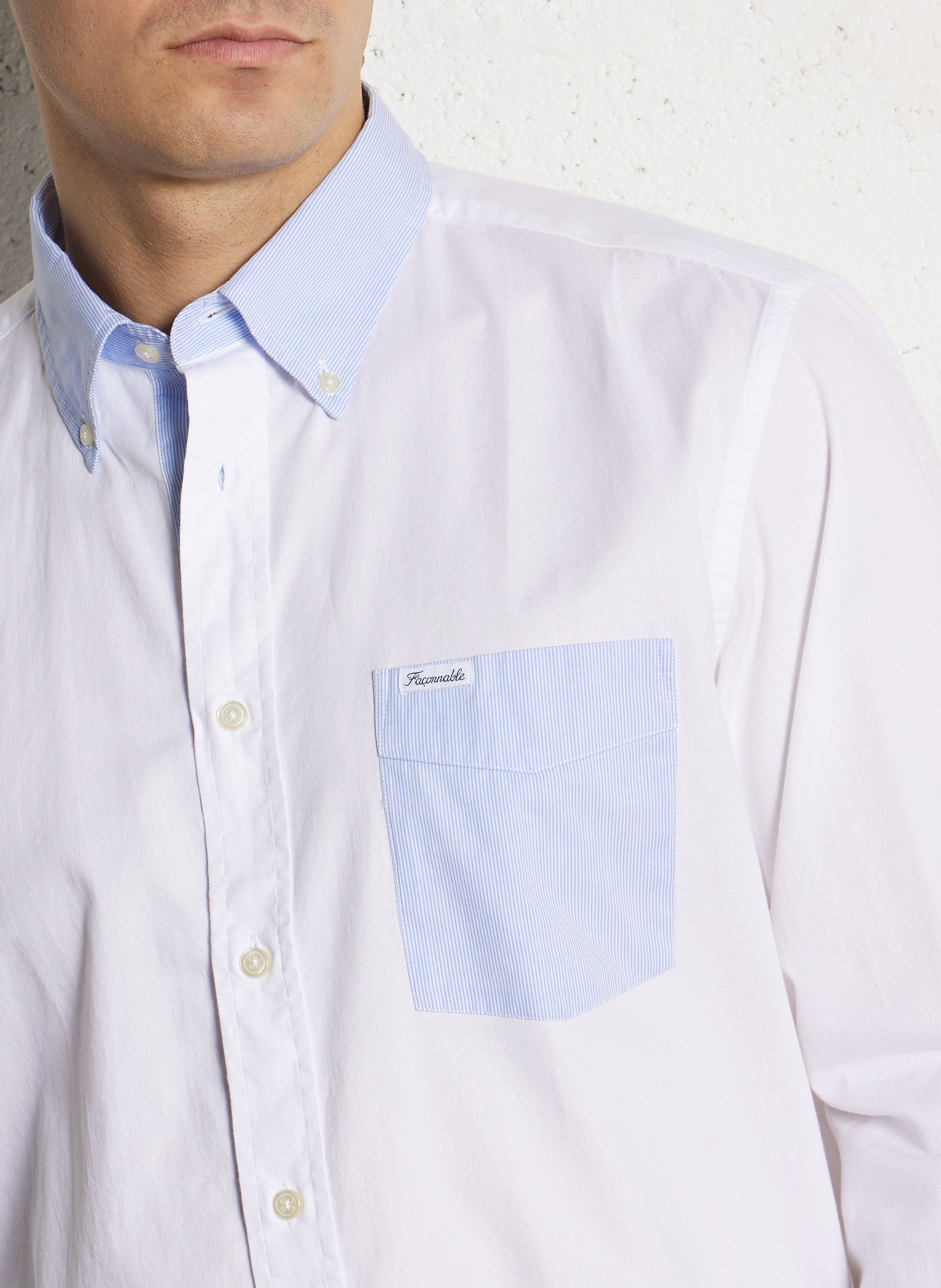 Chemise droite en coton FACONNABLE Blanc