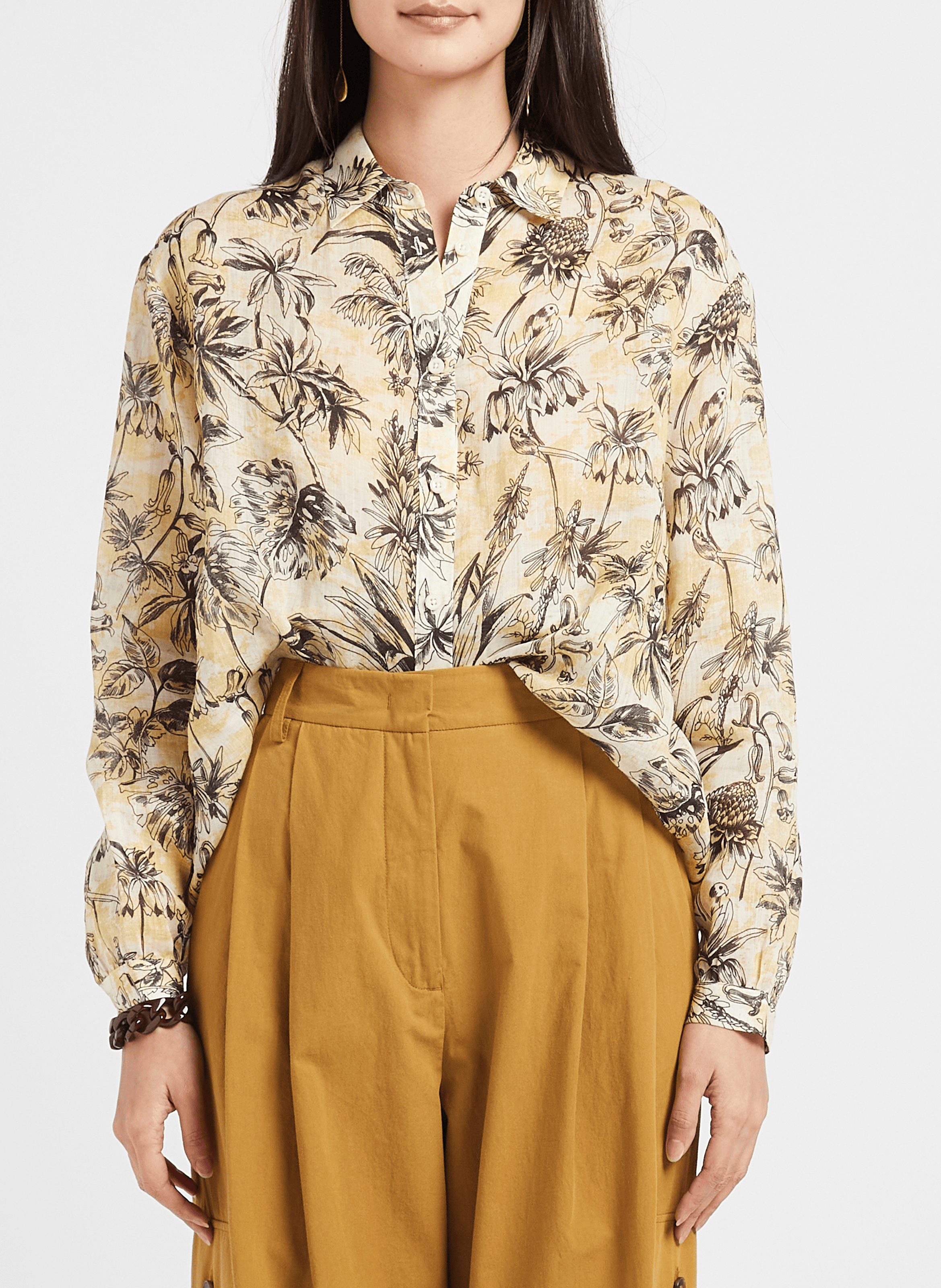 Chemise ample à col classique  ATTIC AND BARN Noir