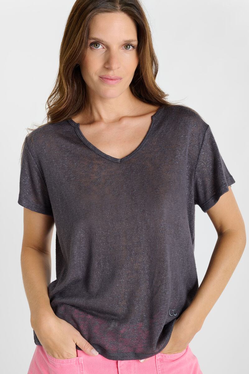 Tommy Badge T-shirt LE TEMPS DES CERISES Grey