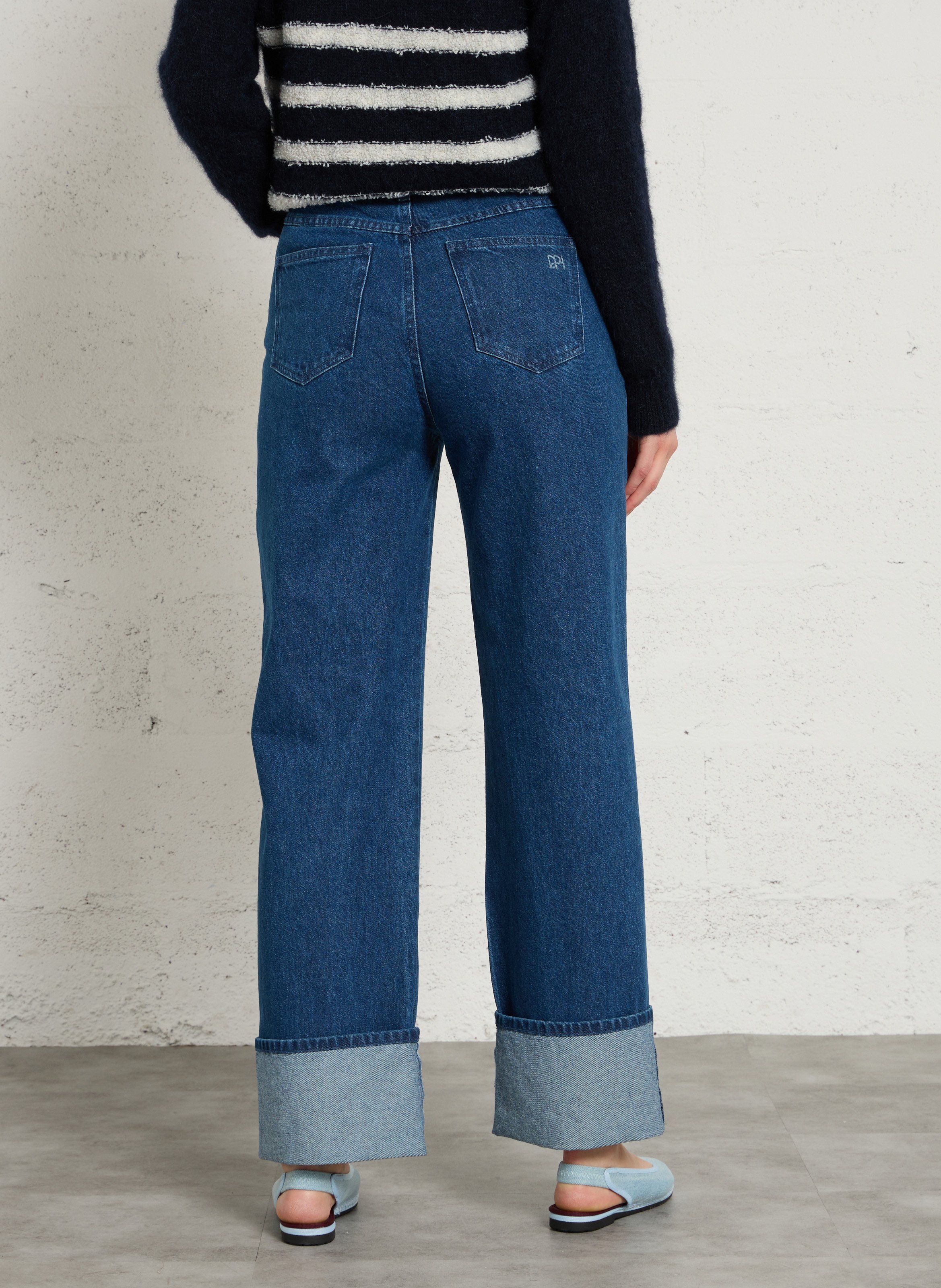 Csally - Gerade geschnittene Baumwollhose DES PETITS HAUTS Blau