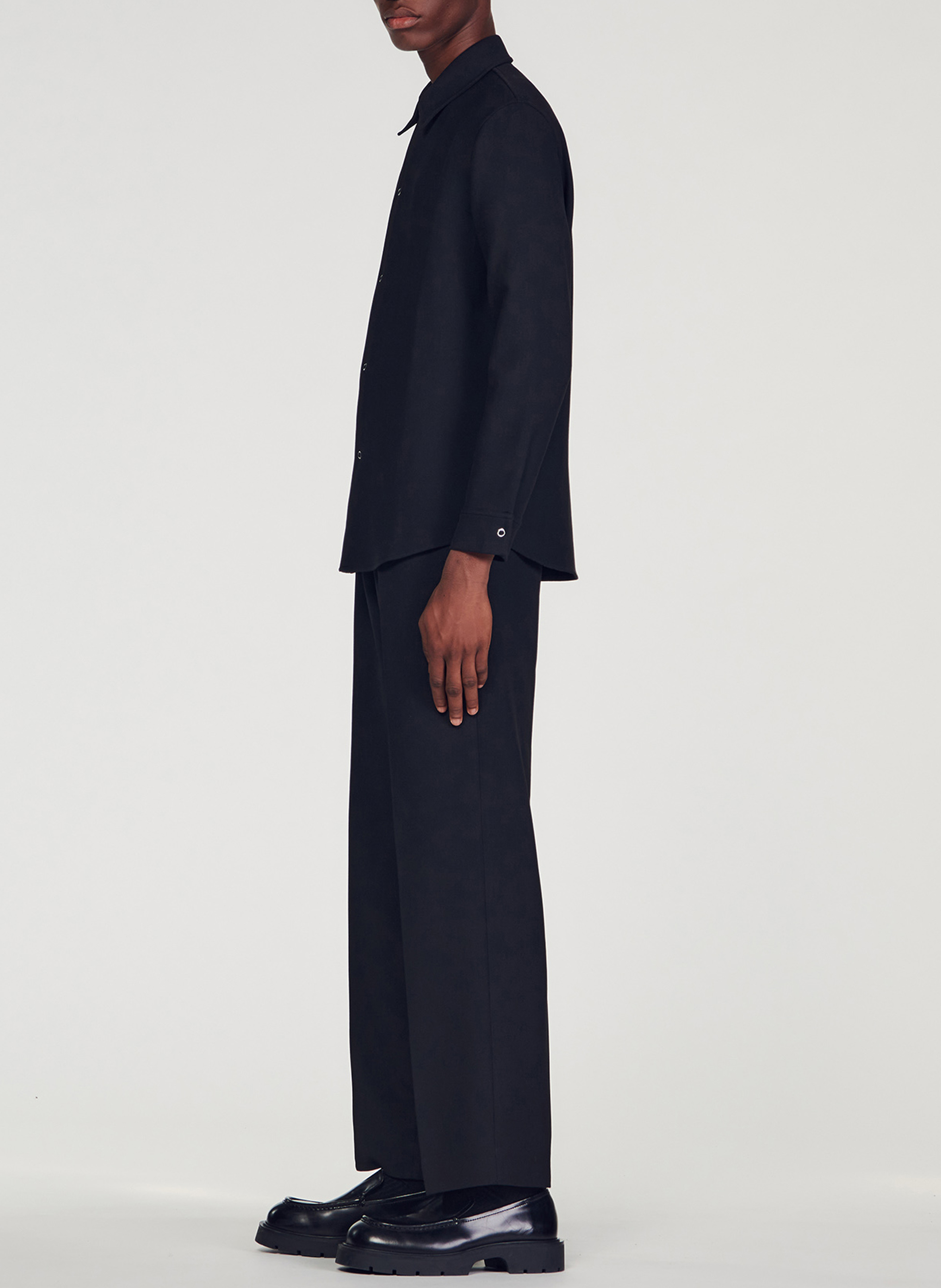 Chemise droite à col classique SANDRO Noir