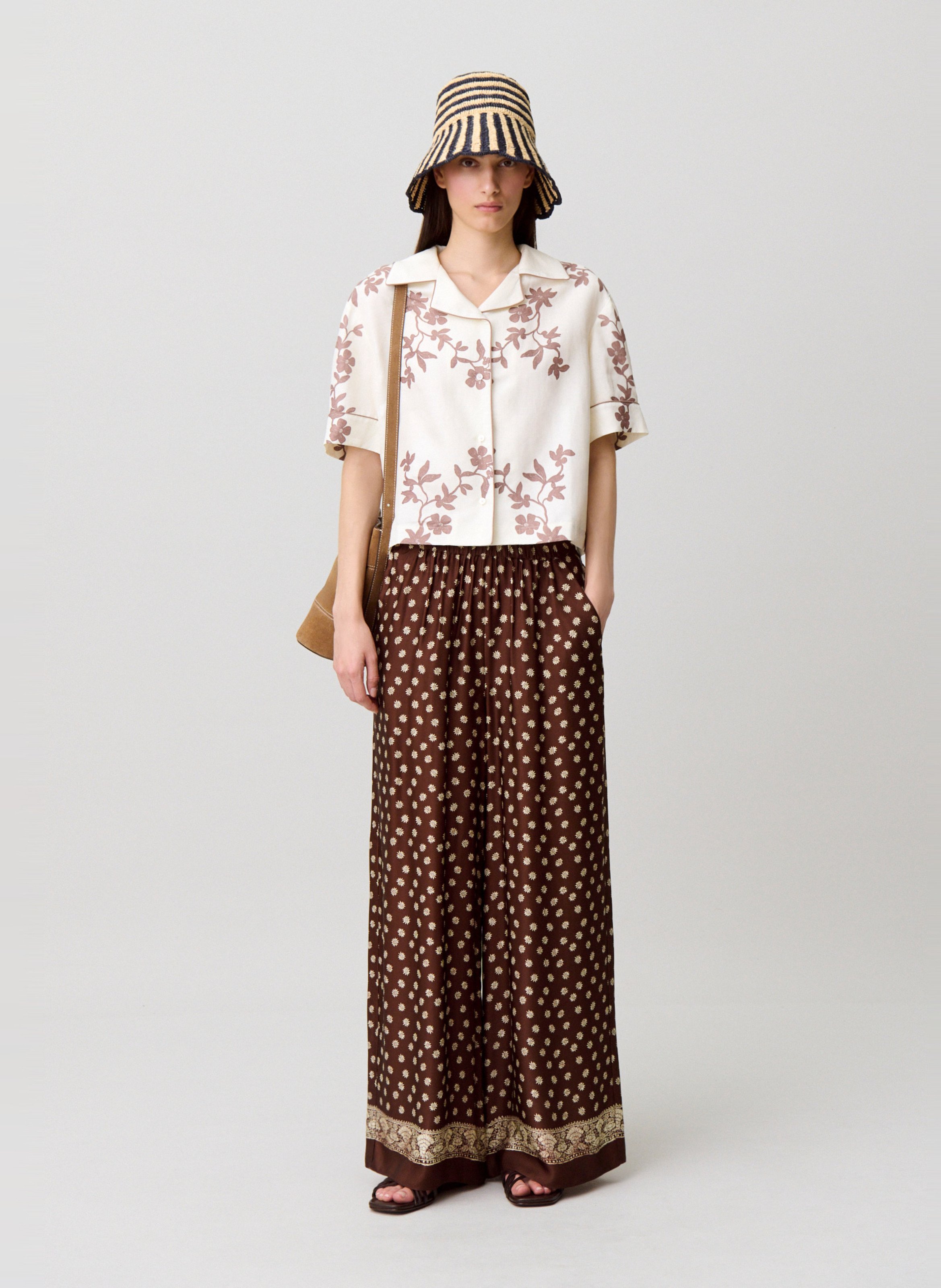 <p>Camisa recta con cuello de sastre estampado</p> CLAUDIE PIERLOT Multicolor