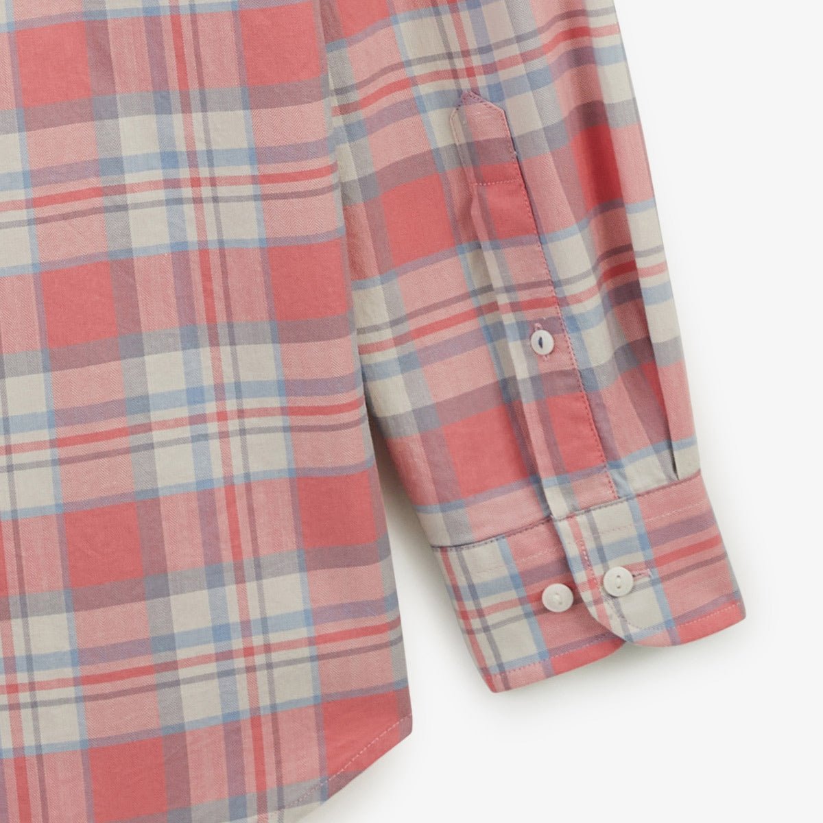 Long-sleeved cotton checkered shirt SERGE BLANCO Pink