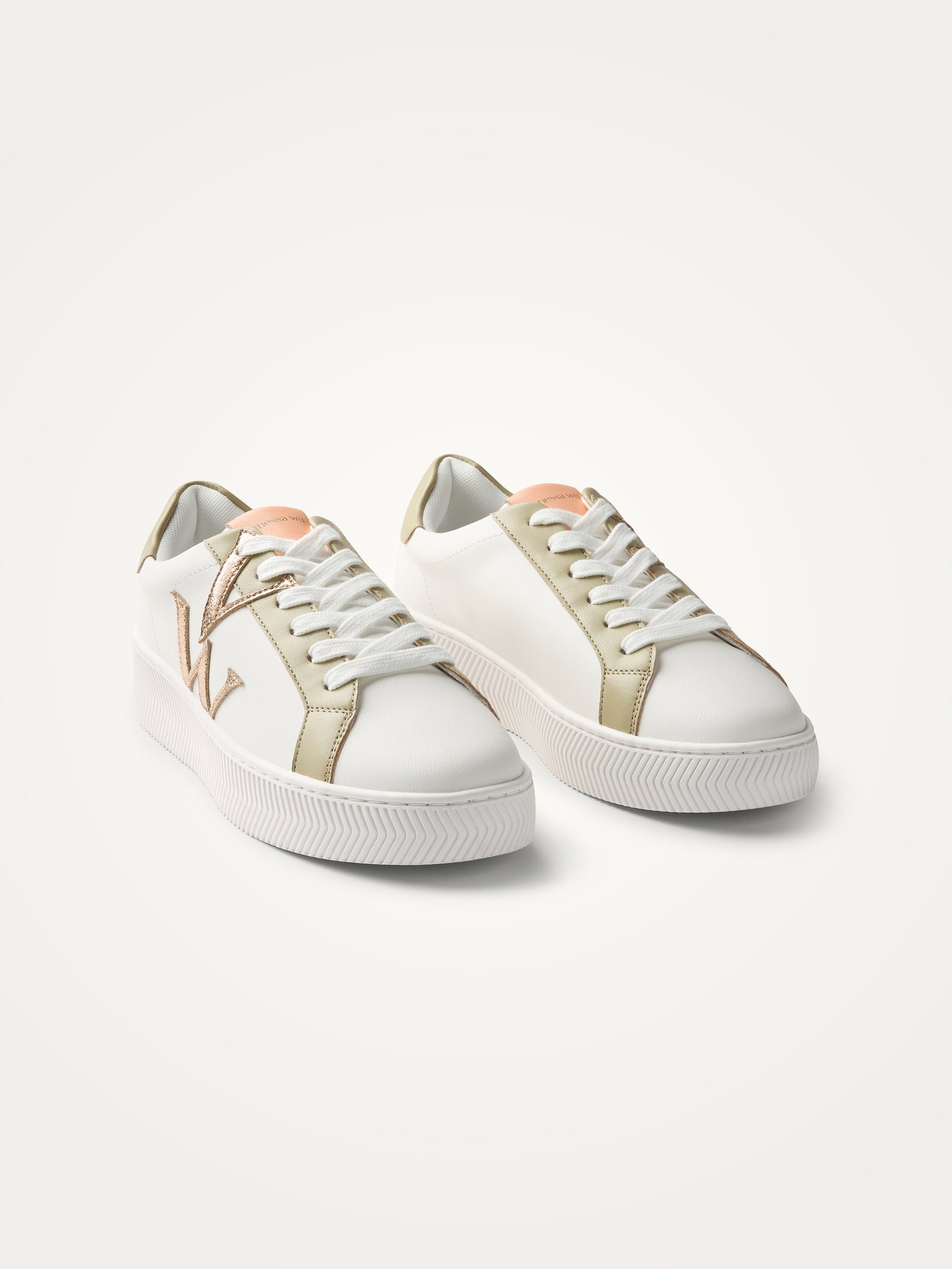 Monogram sneakers with chevron sole. VANESSA WU Green