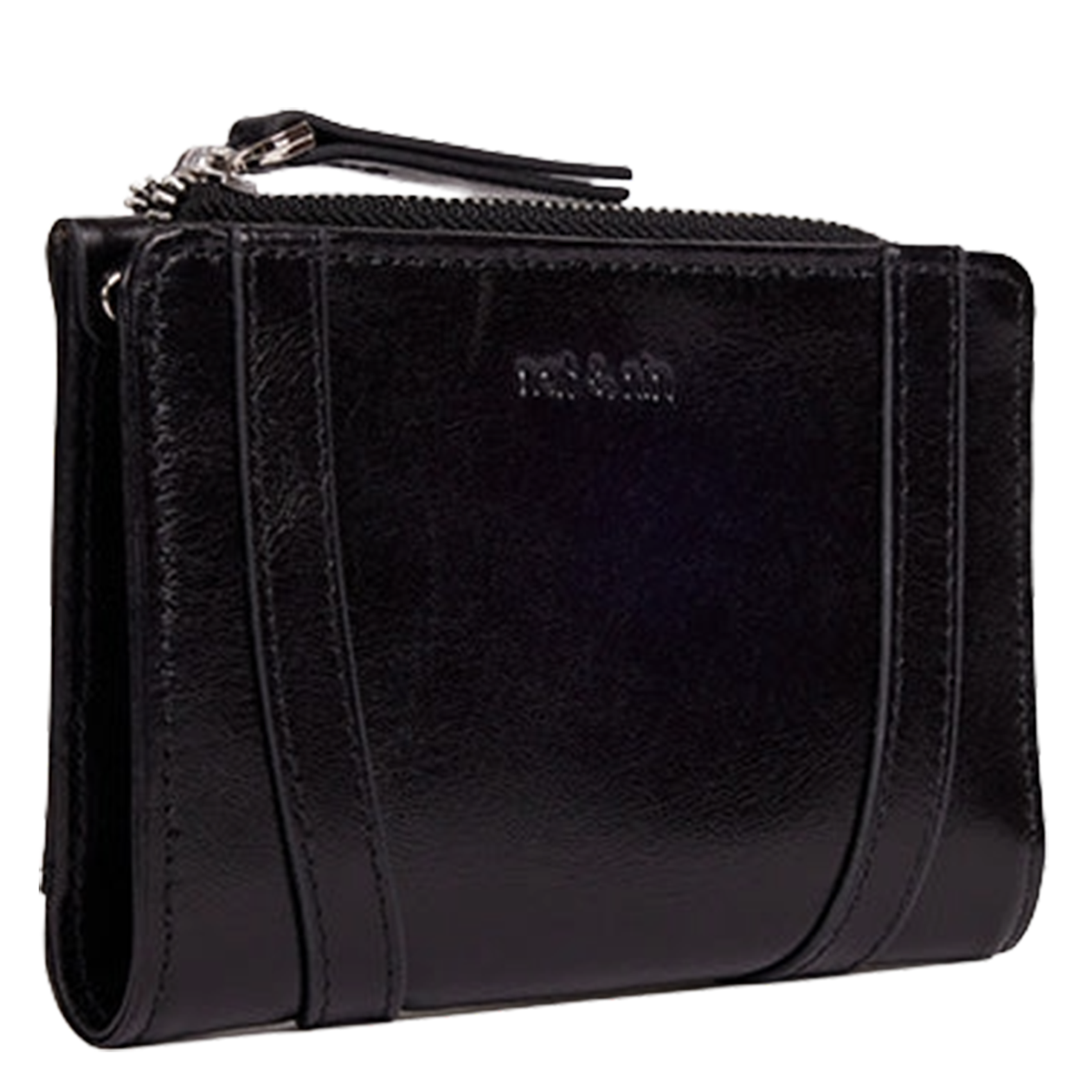 Kleine, leren portemonnee NAT & NIN Zwart