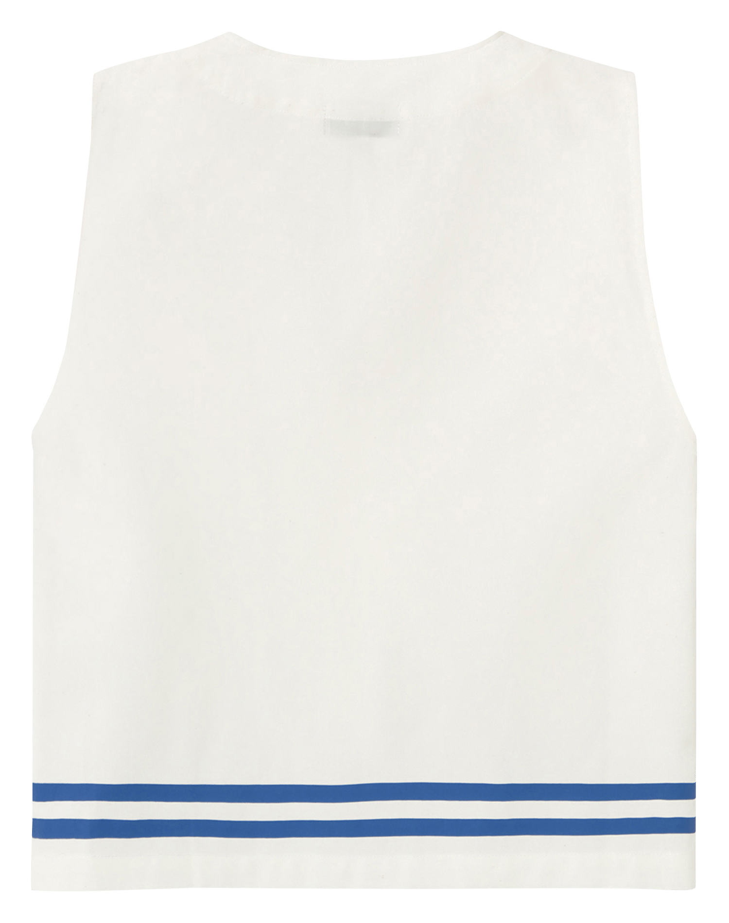 Sleeveless V-neck cotton-blend top THE TINY BIG SISTER White