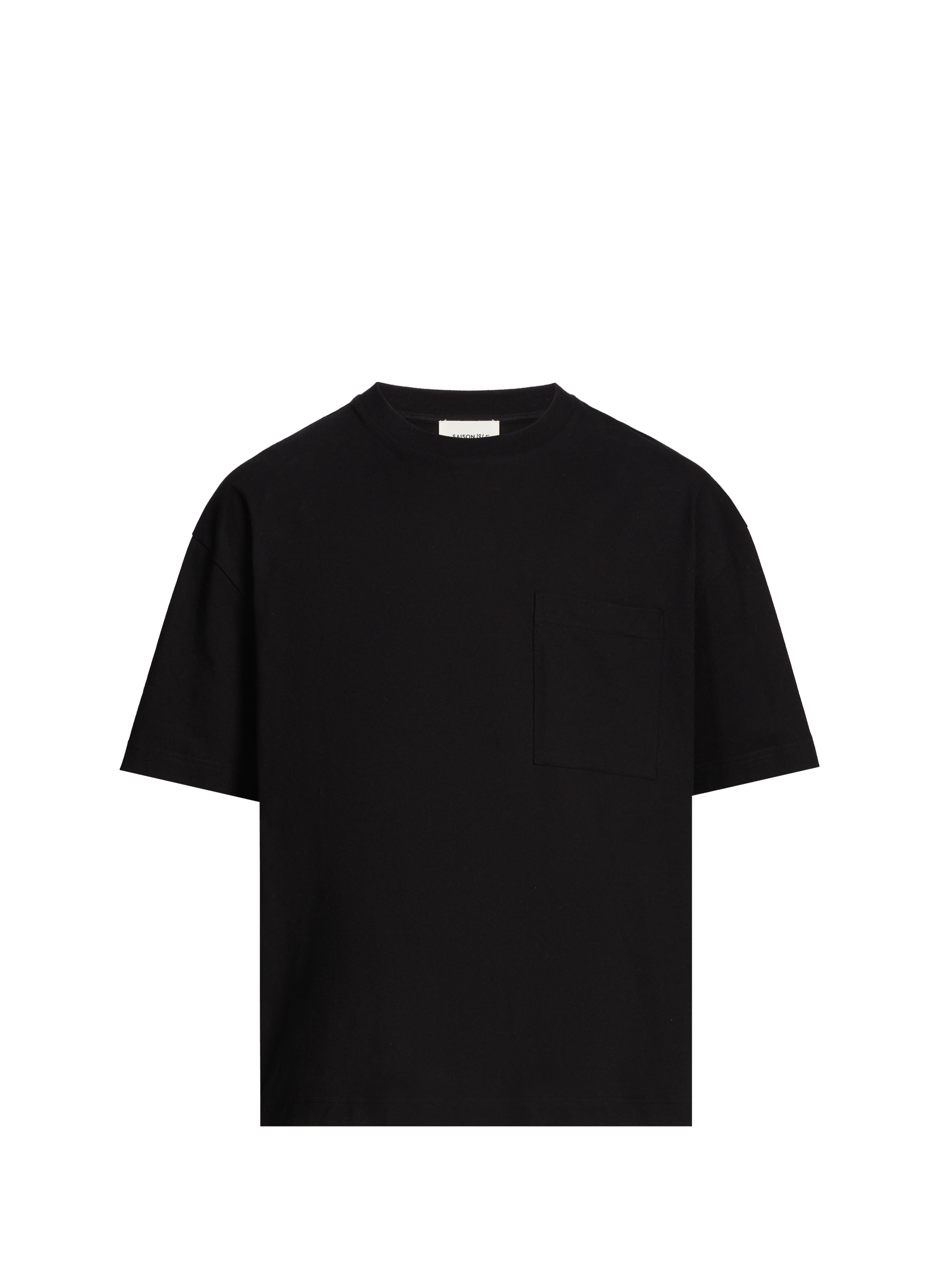 Rundhalsausschnitt T-Shirt aus Bio-Baumwolle SAISON 1865 Schwarz