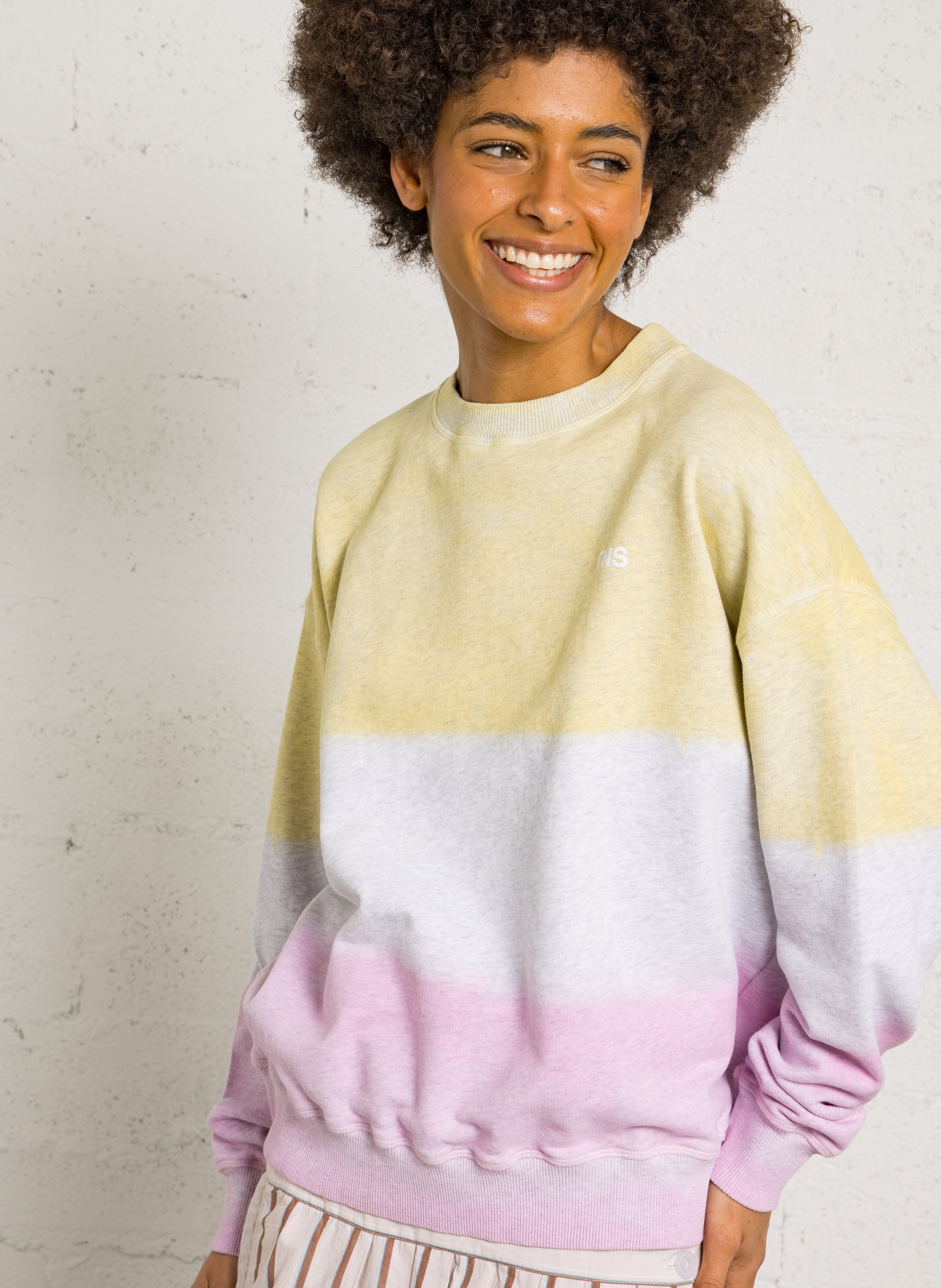 Oversized cotton sweatshirt with round neck THE NEW SOCIETY Multicolored