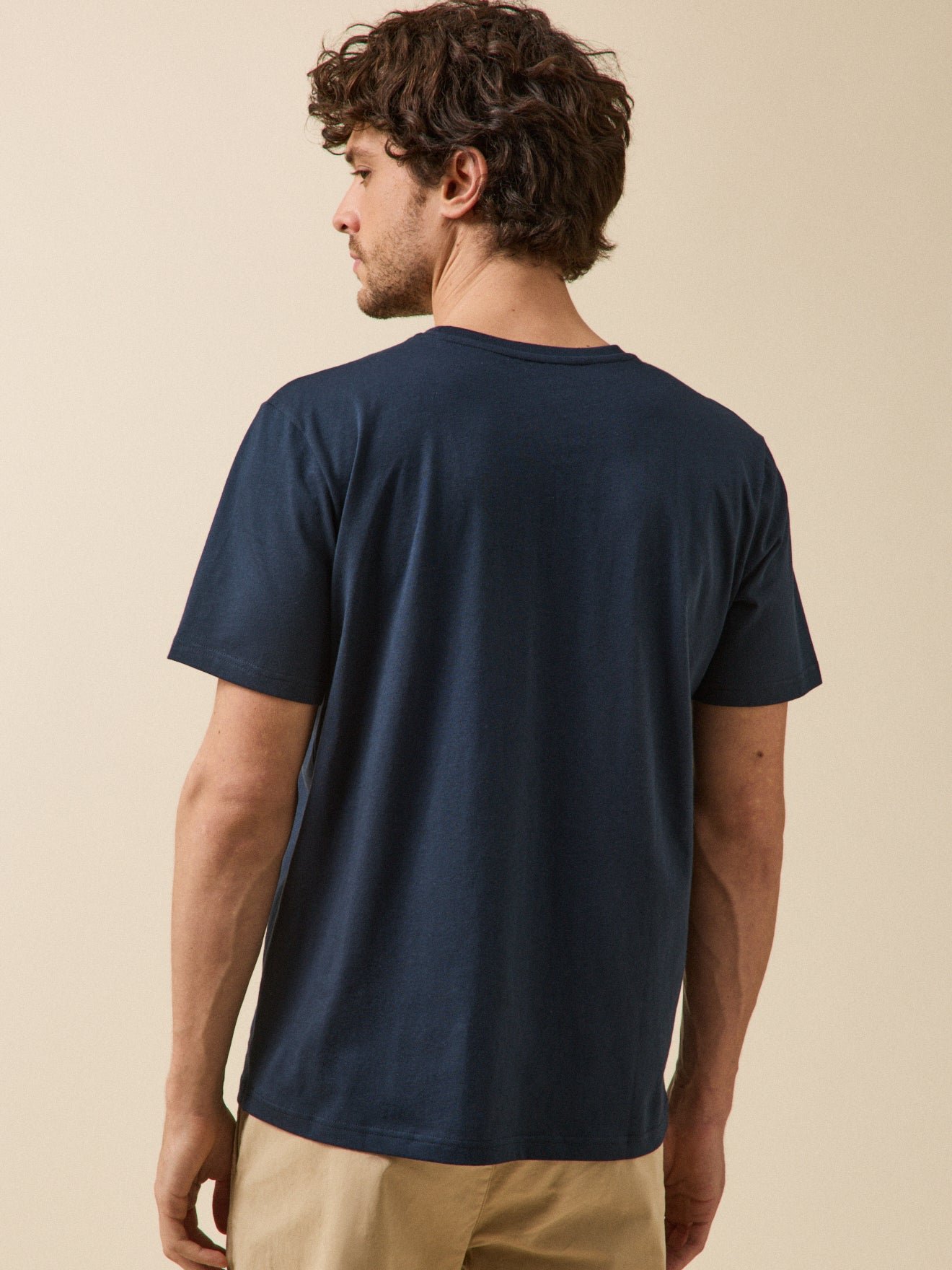 Solid color organic cotton t-shirt Blue
