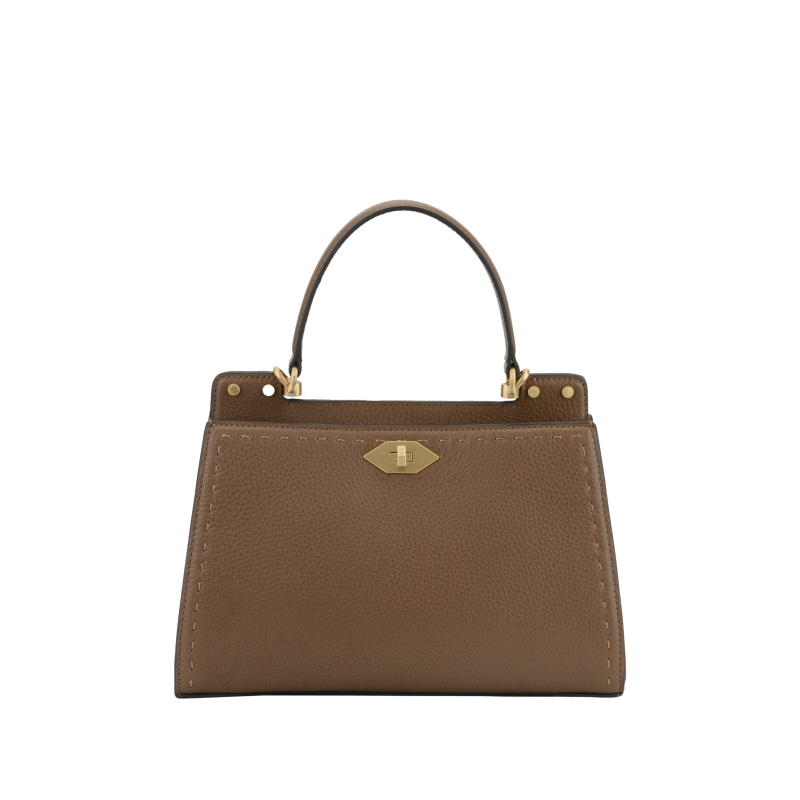 Handbag in calfskin TRIANON Taupe
