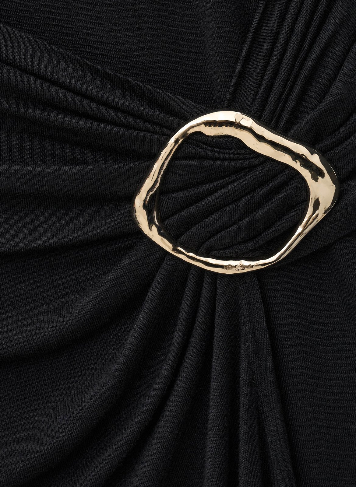 Midi-jurk met aansluitende pasvorm en effen draperie BA&SH Zwart