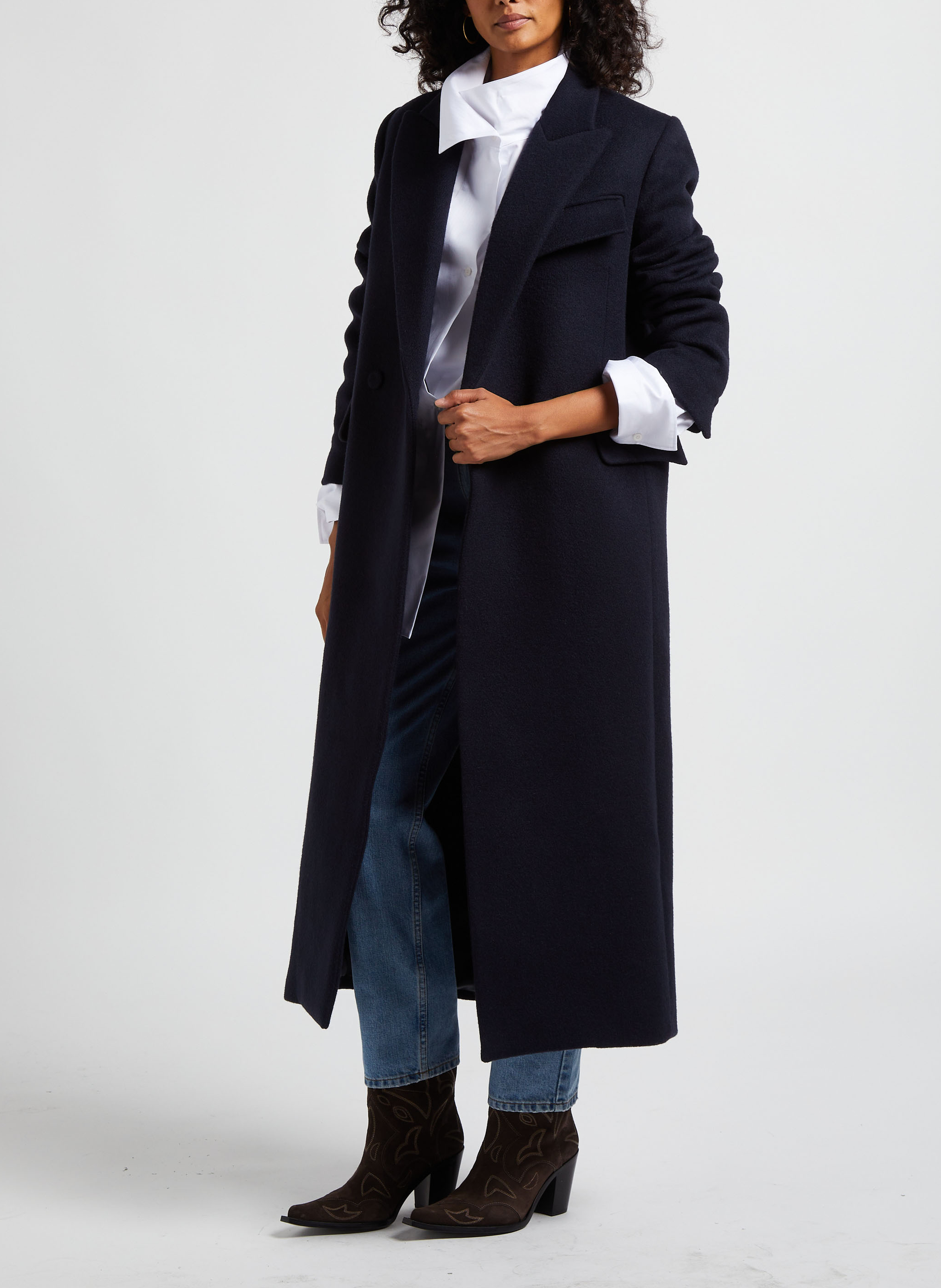 Straight Cut High Waist Jeans aus Baumwolle MARGAUX LONNBERG Blau