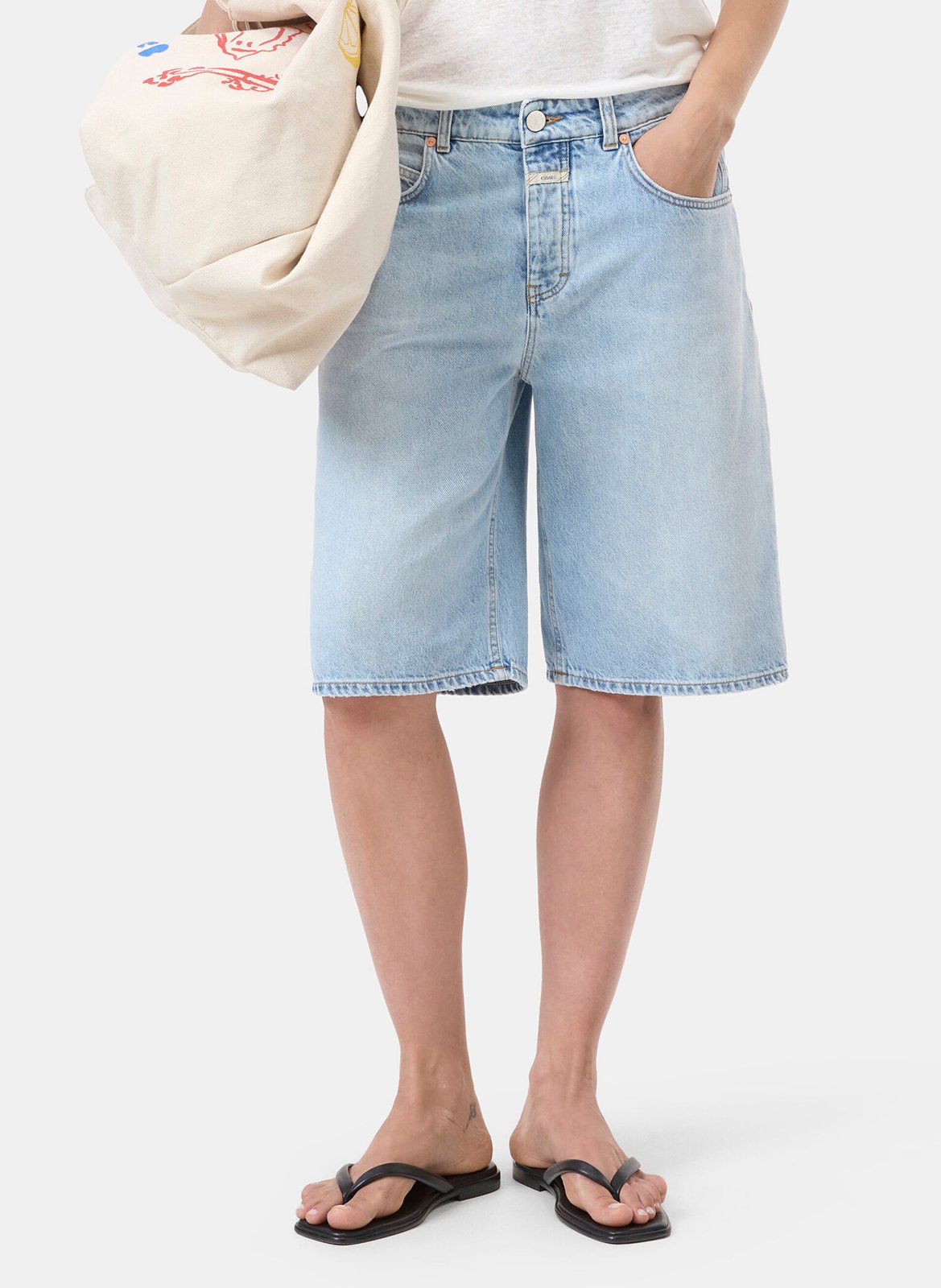 Straight Bermuda shorts in cotton and recycled cotton CLOSED Blue