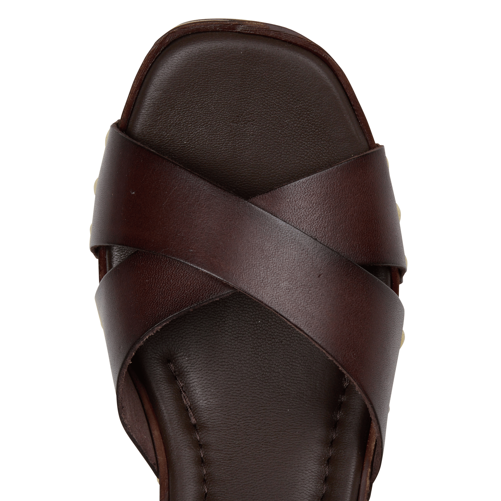 Sandalias de cuña con tiras de cuero MELLOW YELLOW Marron