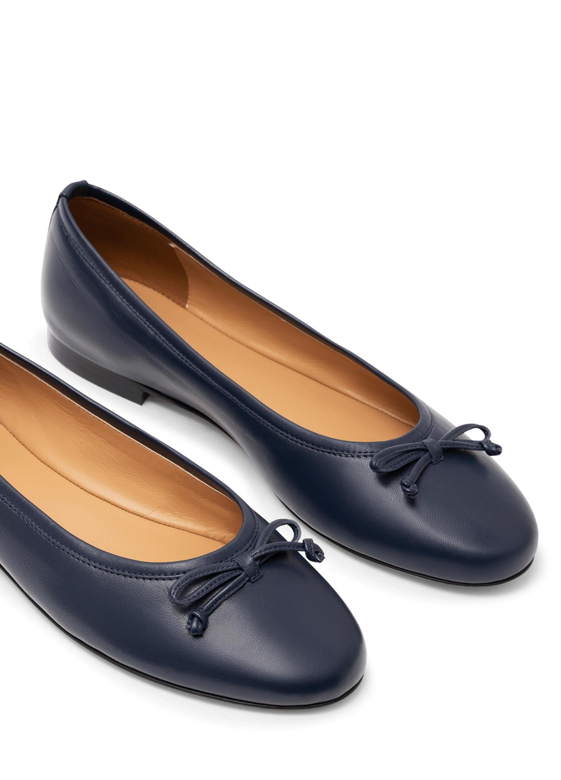 Navy nappa leather ballerina flats - sacchetto PARALLELE PARIS Blue