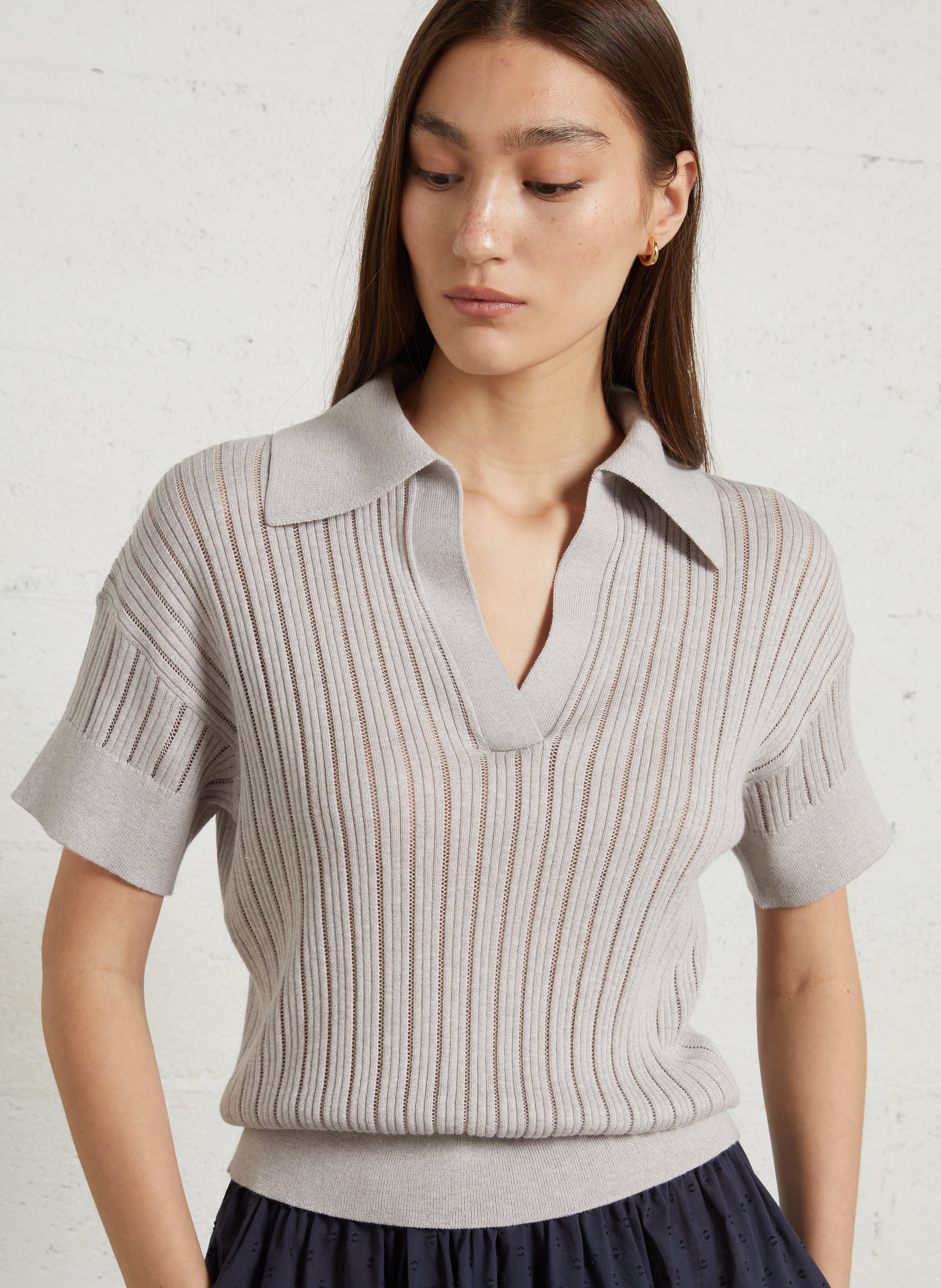 Poloshirt mit durchbrochenen kurzen Ärmeln RAE ANTWERP