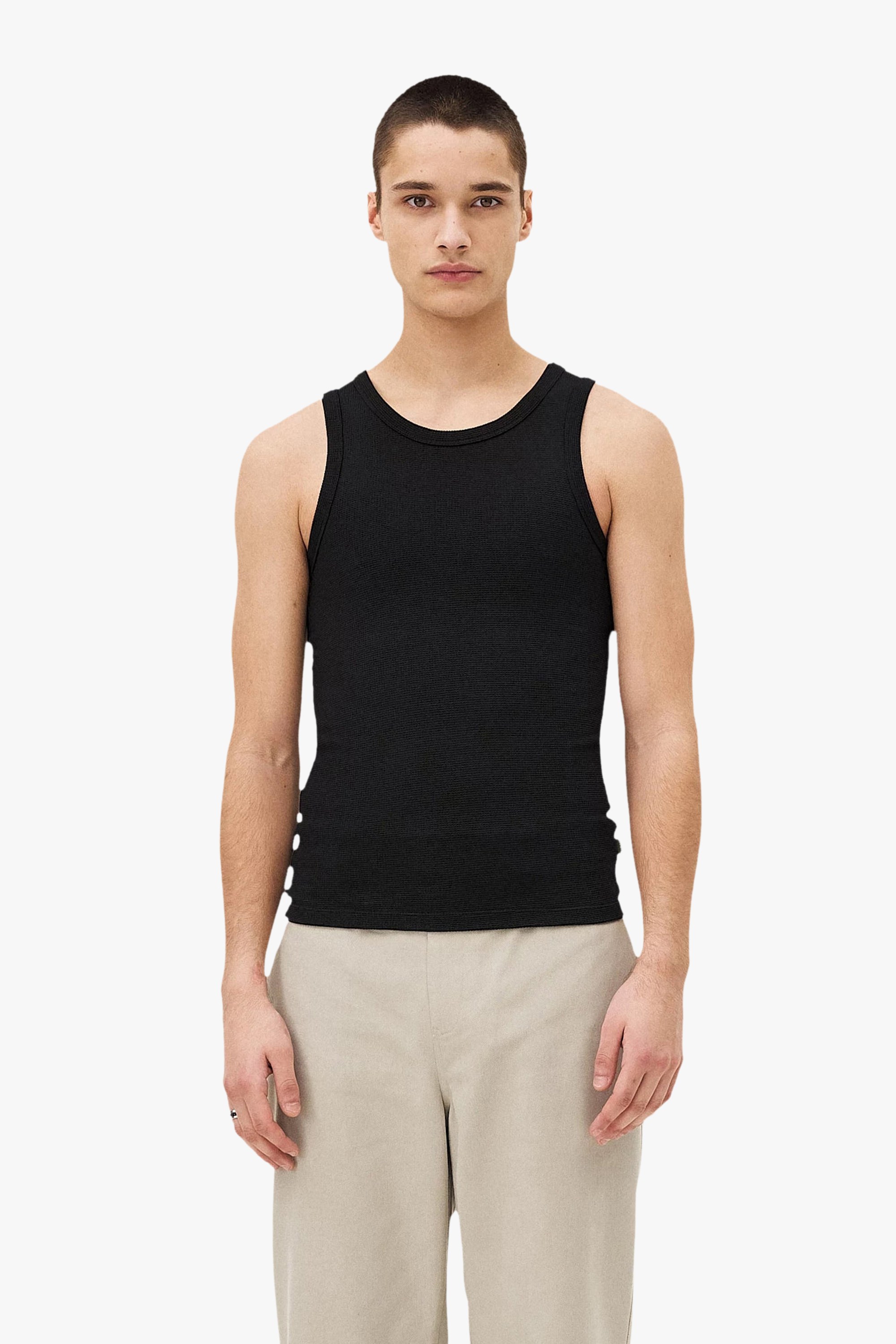 Fitted leo tank top Noyoco Black
