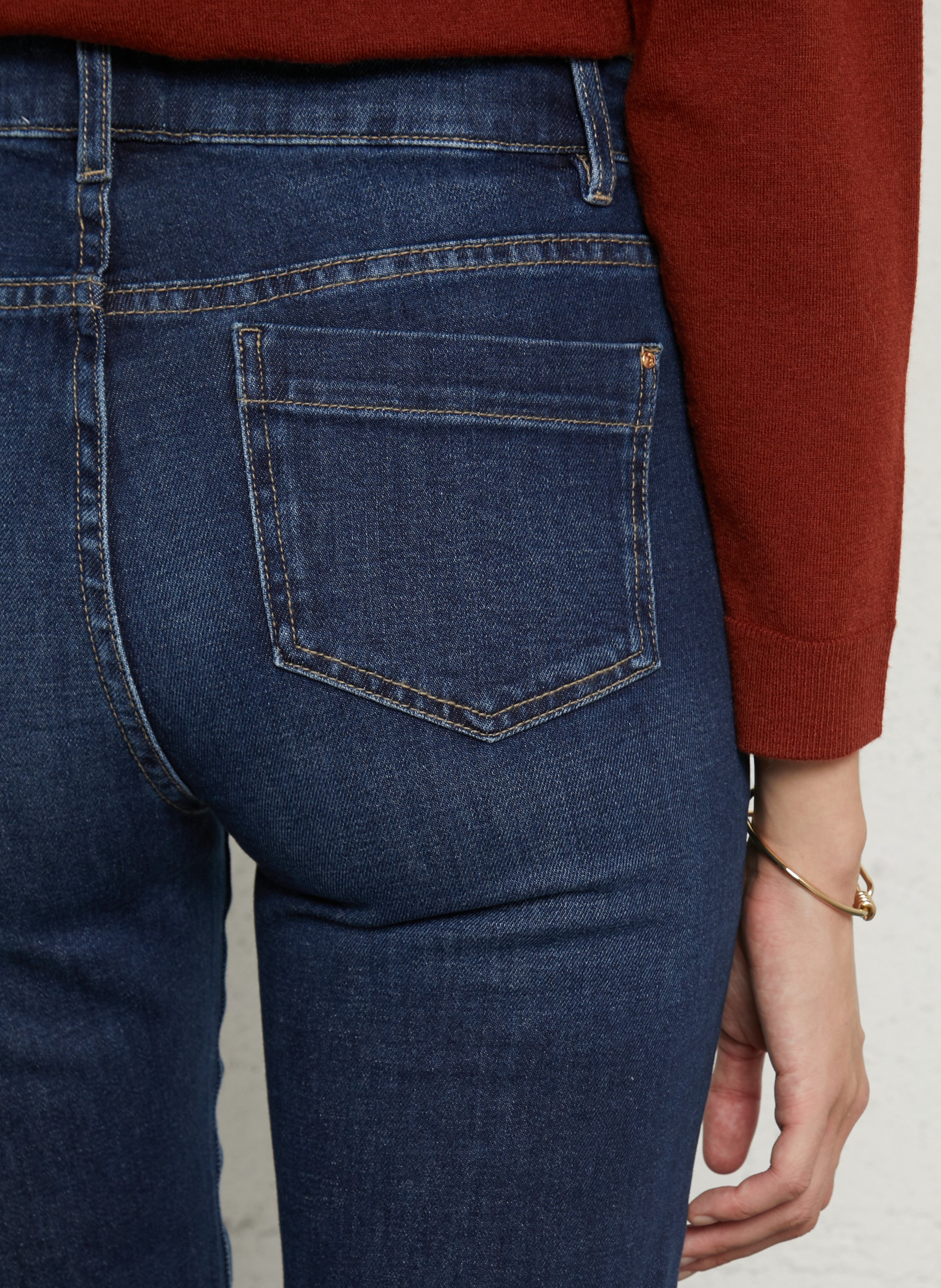 Cotton-blend bootcut jeans MAISON 123 Blue