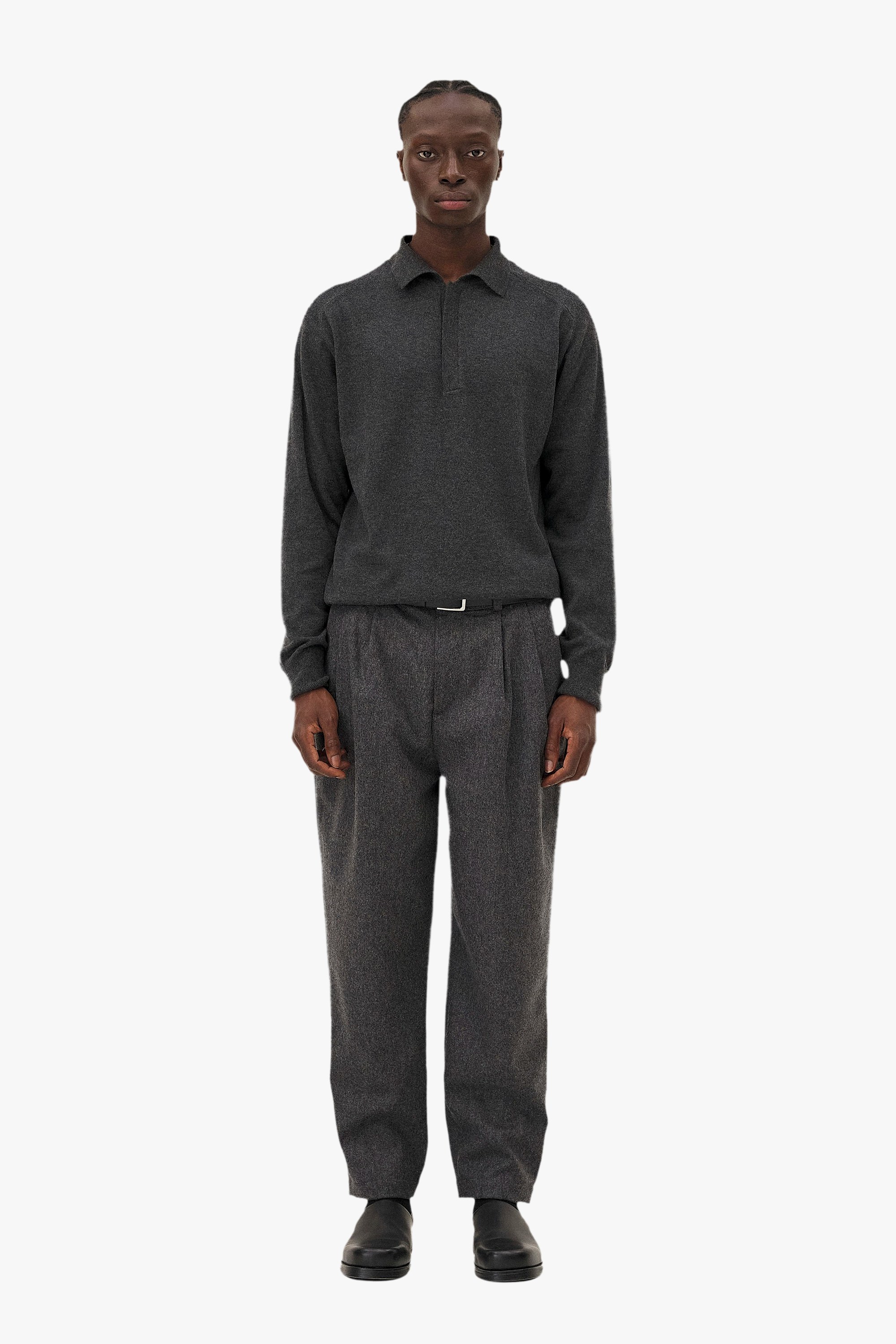Long-sleeve Polo Hanzo Noyoco Grey