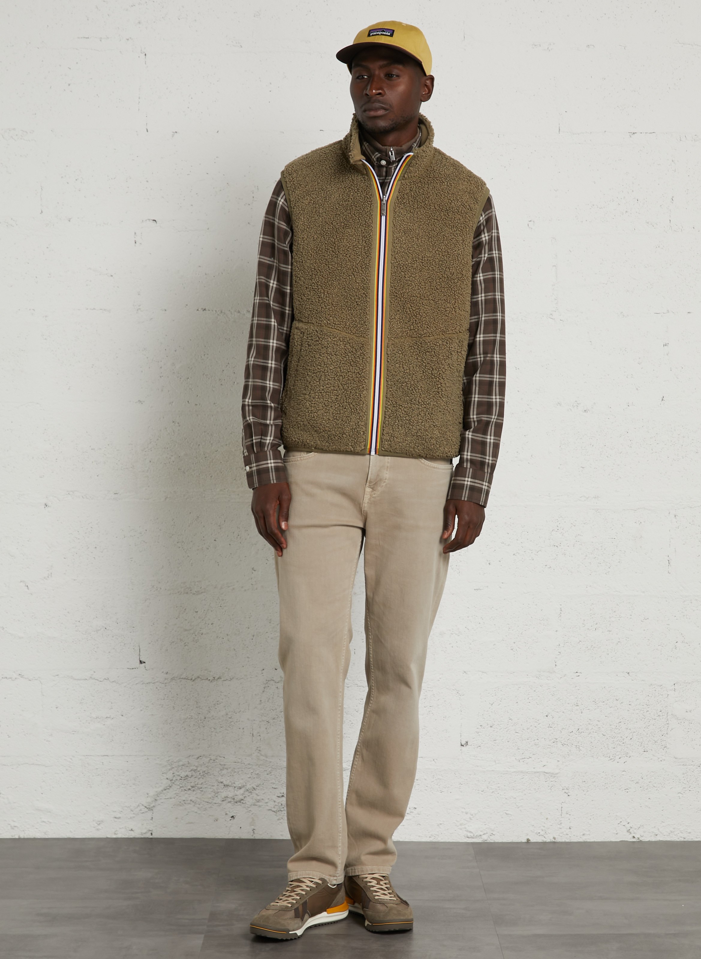 Gerader Sherpa-Mantel K-WAY Grun