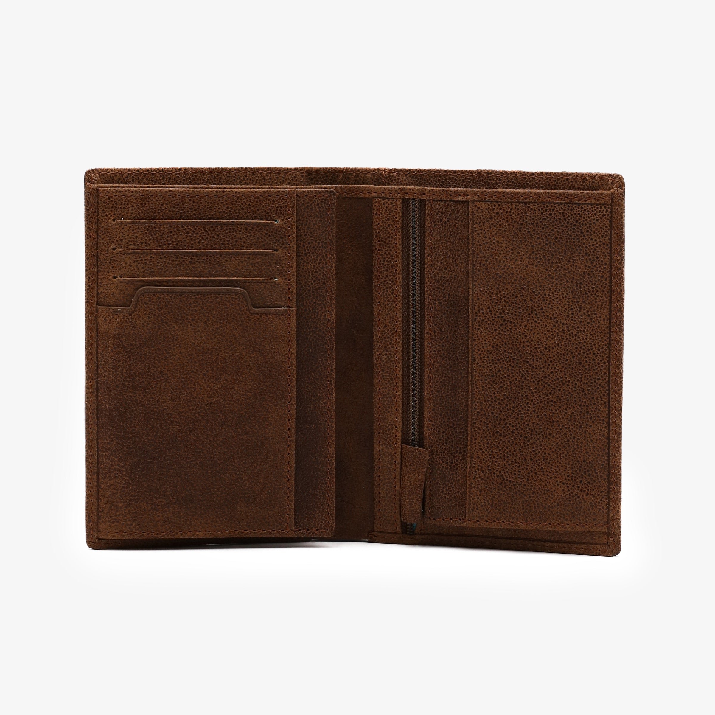 Leather flap wallet SERGE BLANCO Brown