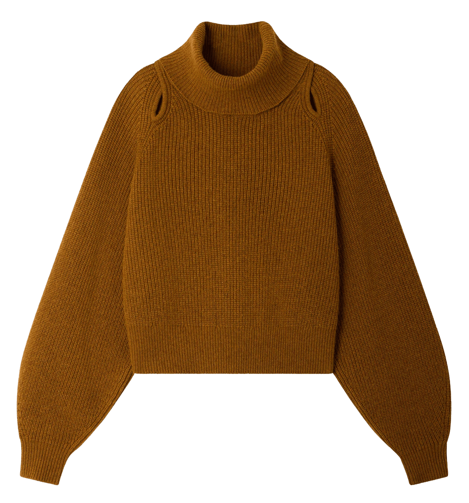 Pull oversize col roulé en laine mélangée SESSUN Marron