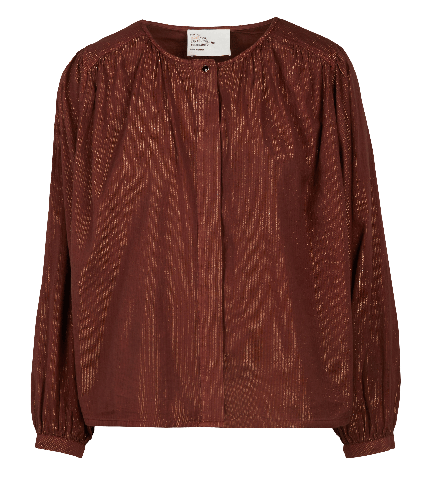 Chemisier ample irisée en coton mélangé | Marron LEON & HARPER Femme