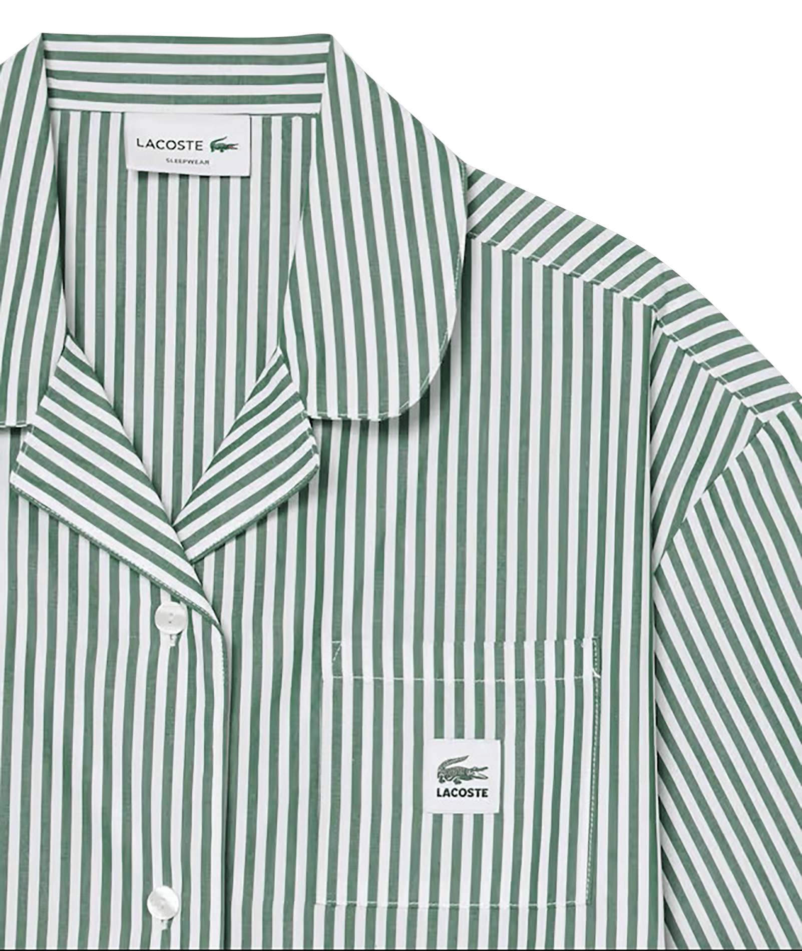 Striped cotton pyjama set LACOSTE Green