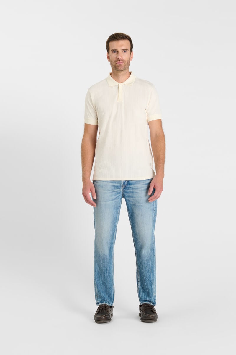 Button-Down Shirt Collar Polo LE TEMPS DES CERISES White