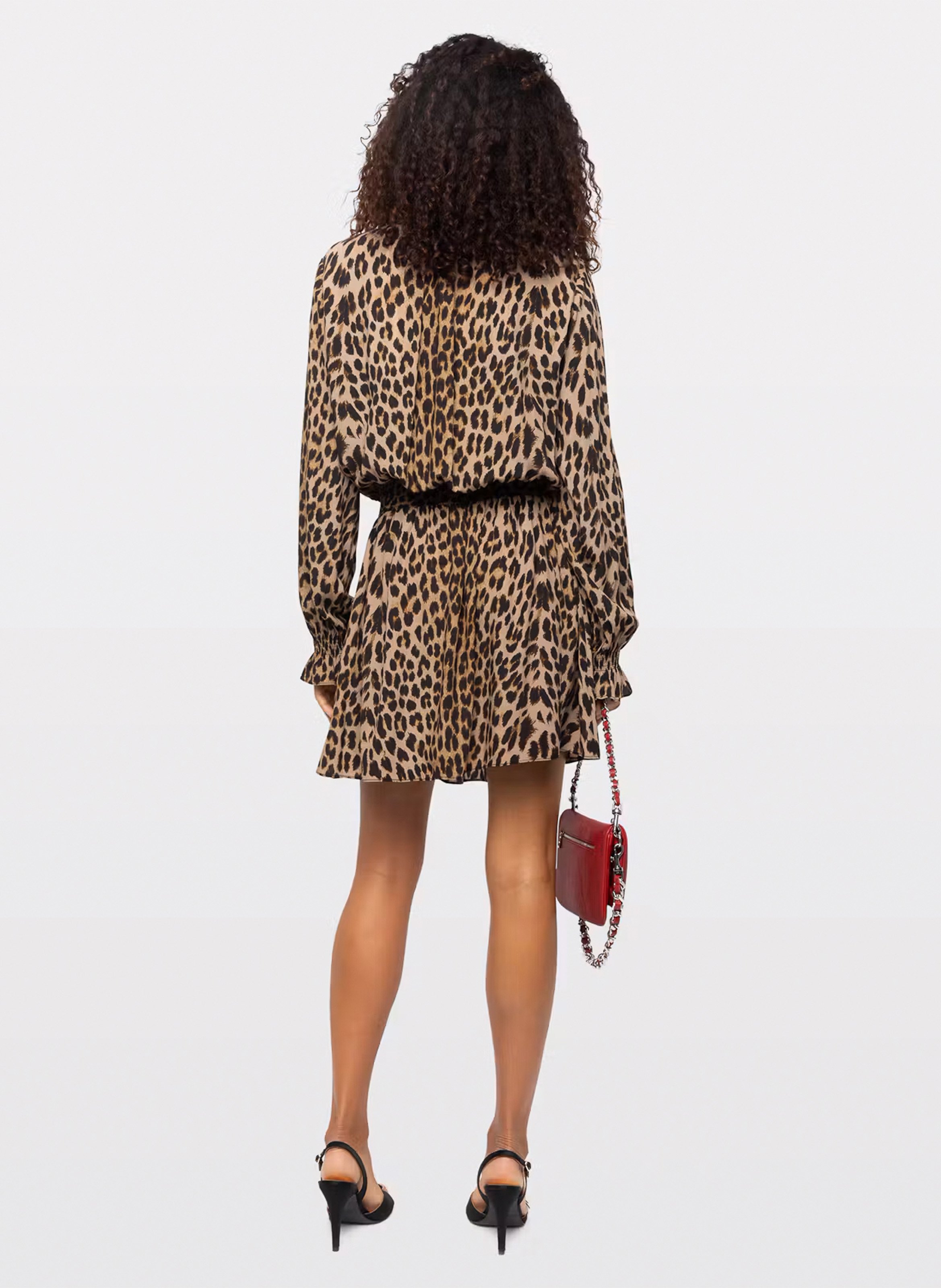 Short V-neck animal print dress ZADIG&VOLTAIRE Beige