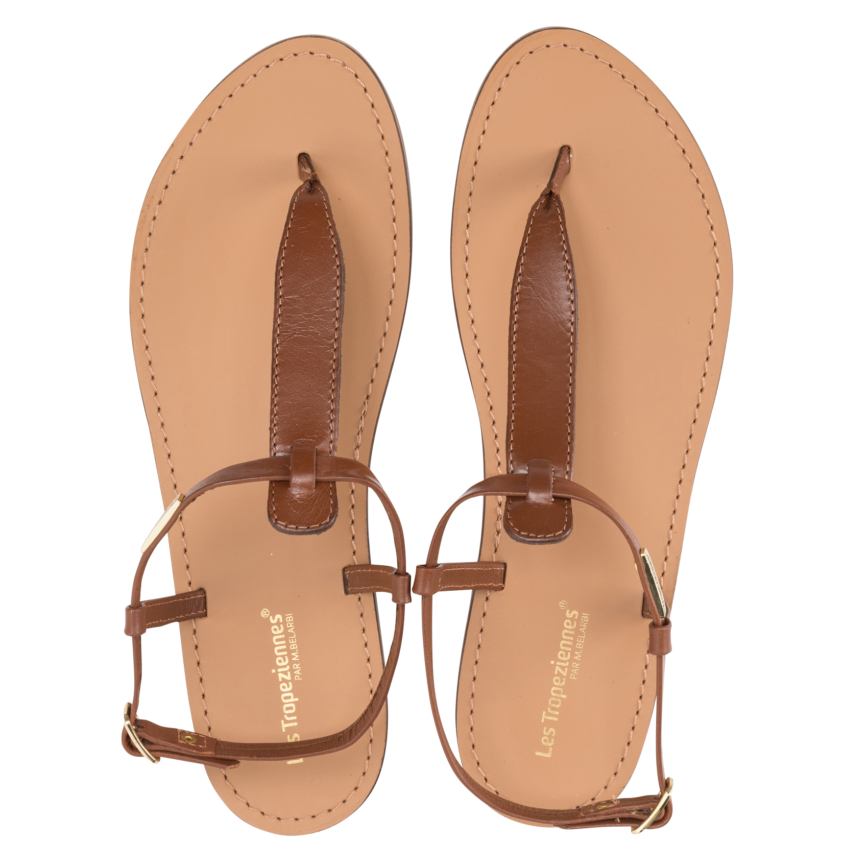 Flache Ledersandalen LES TROPEZIENNES PAR M.BELARBI Braun