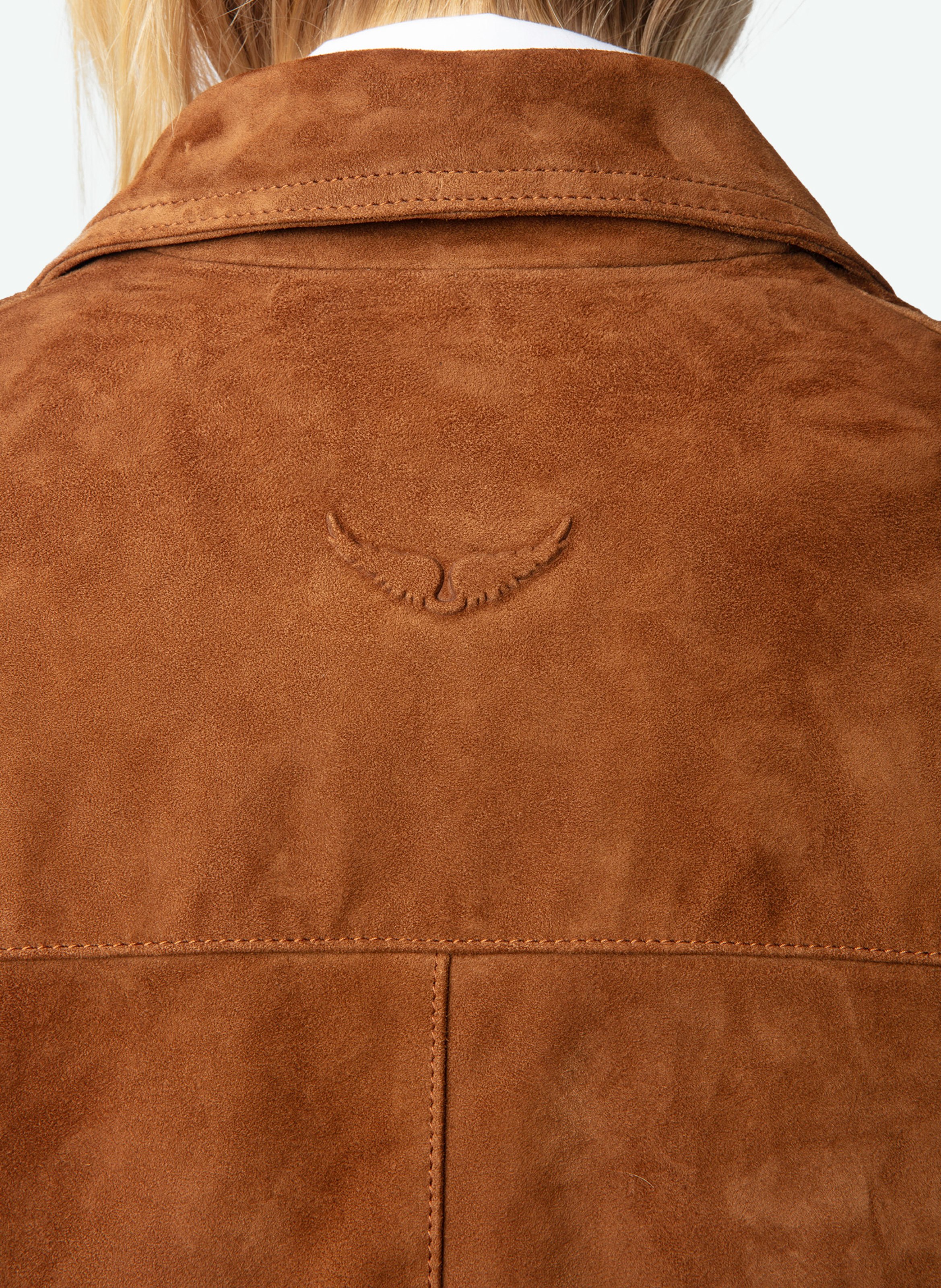 Buttoned faux suede jacket ZADIG&VOLTAIRE Brown