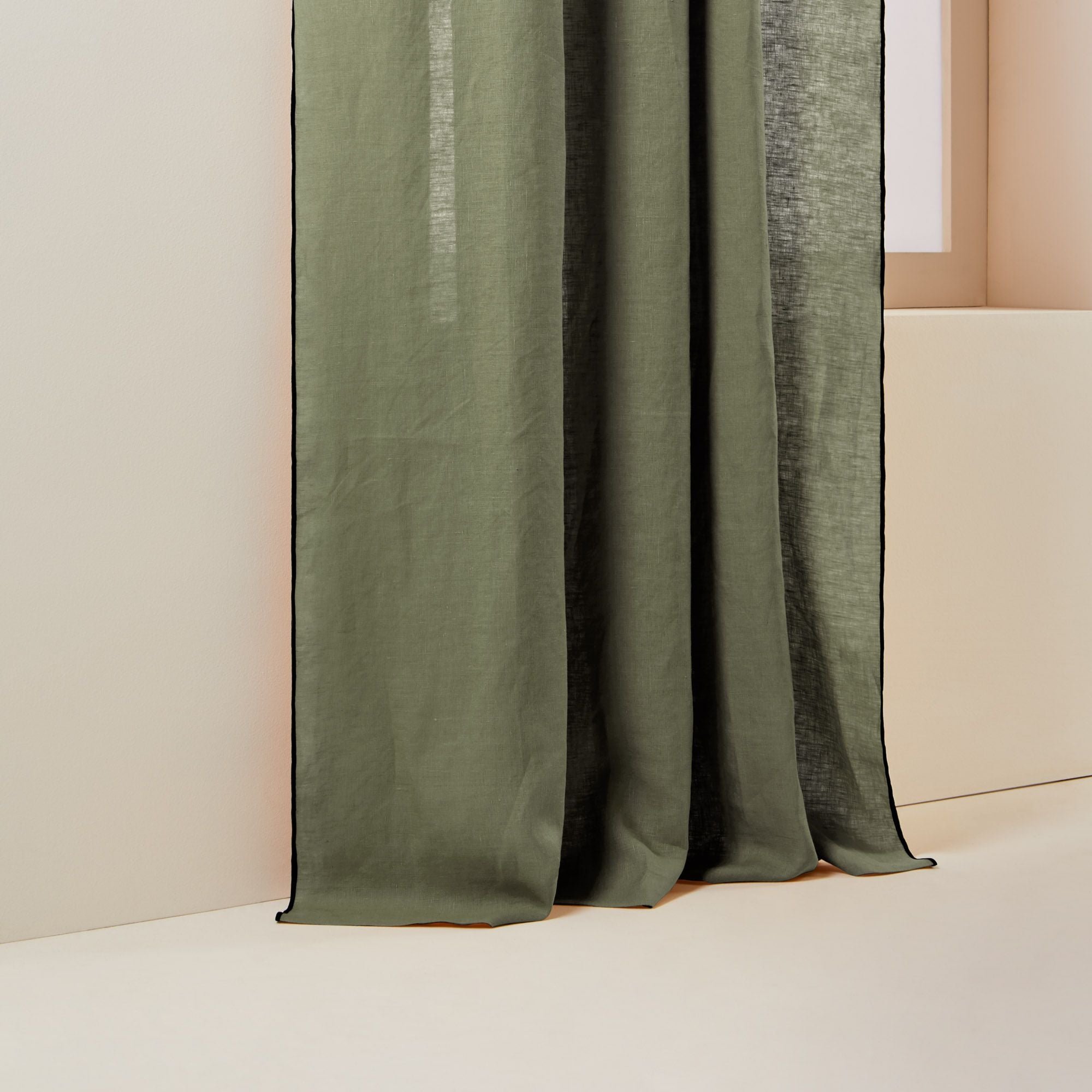 Curtain with gathered trim MADURA Green