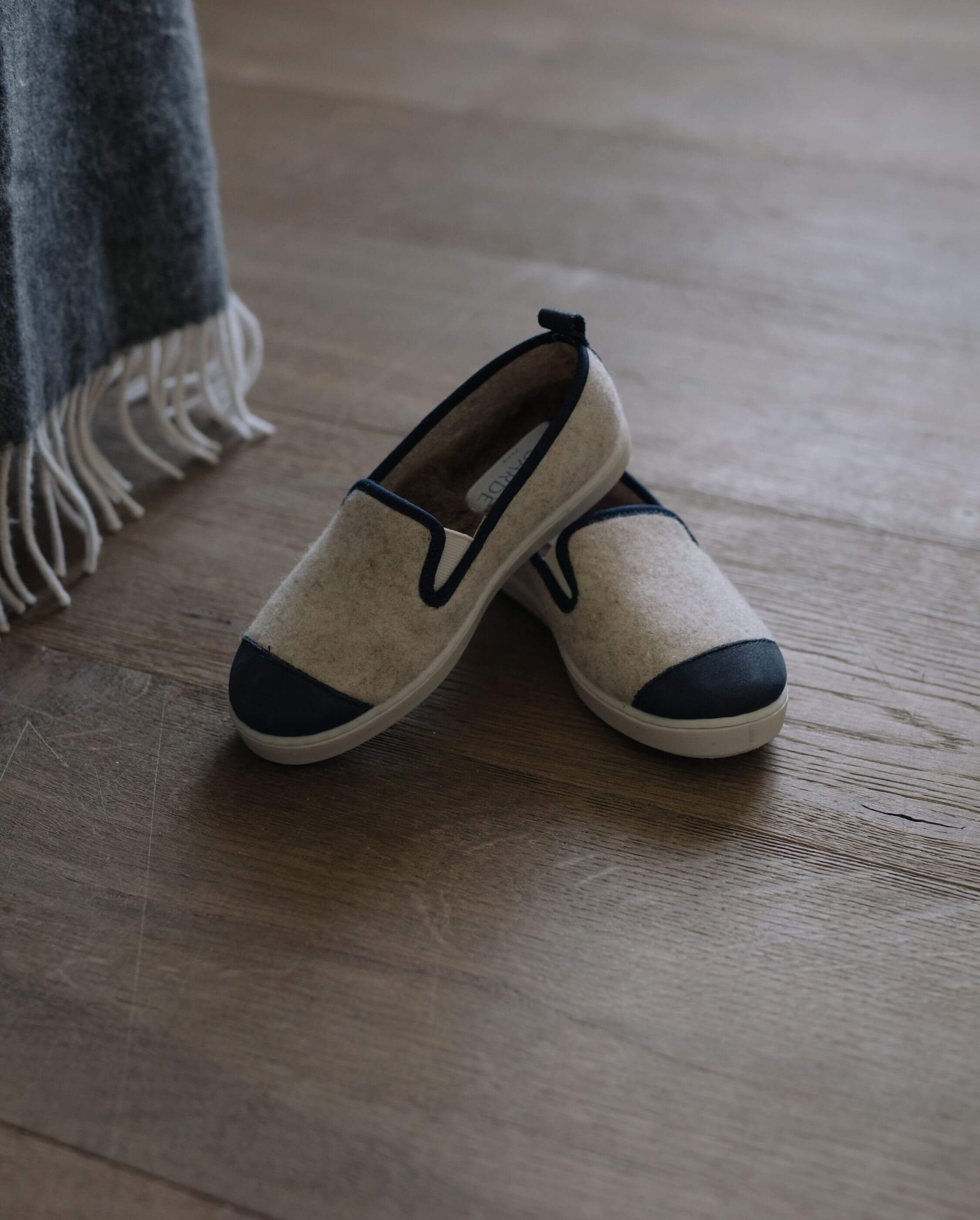 Child wool slipper, beige navy ANGARDE Beige