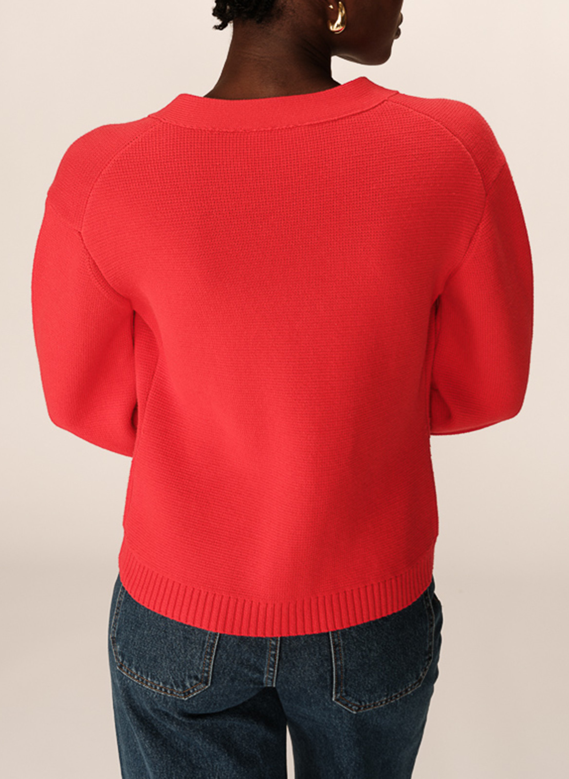 Buttoned long-sleeve cardigan GRACE ET MILA Red