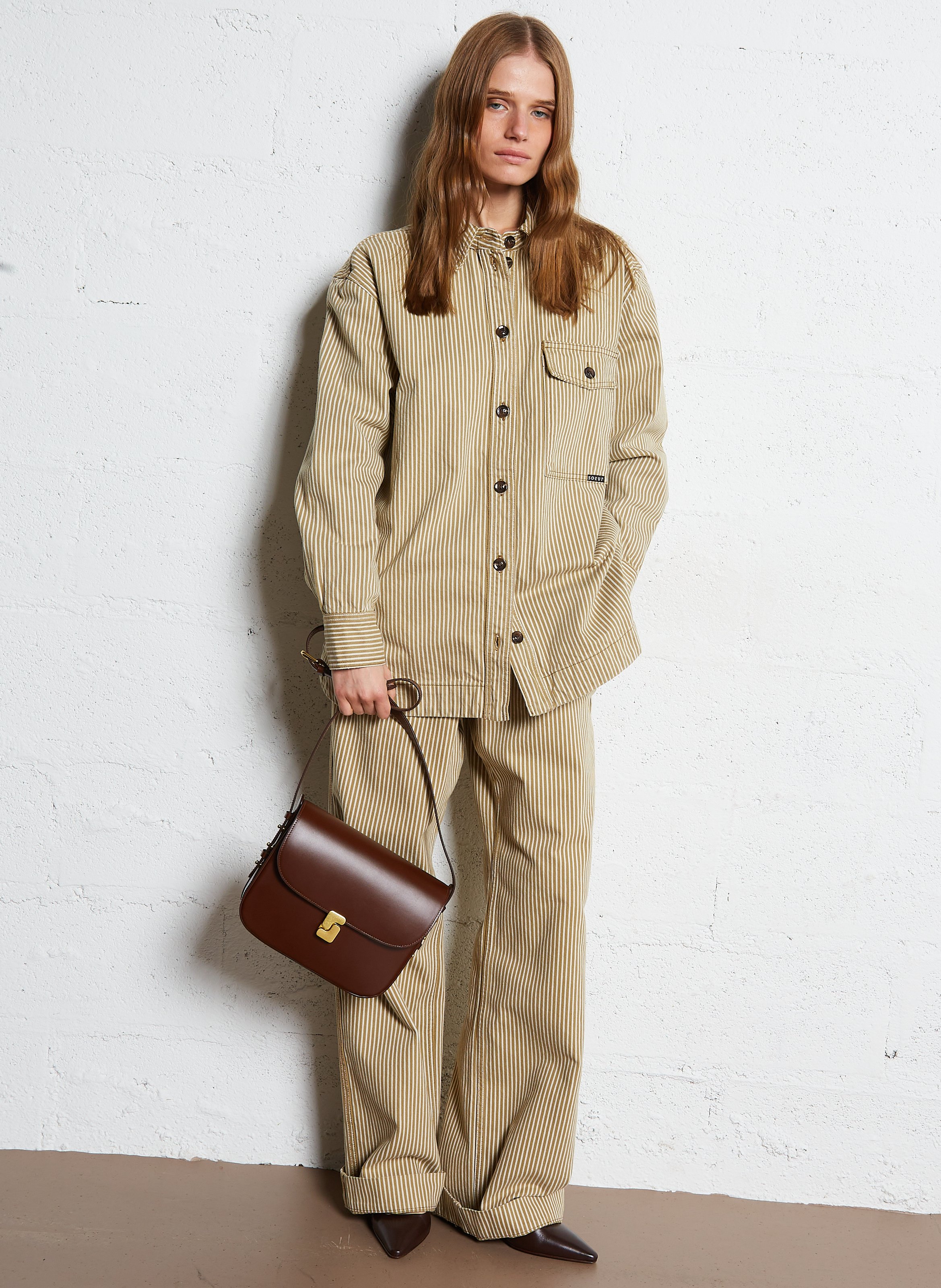 Dori leather shoulder bag SOEUR Brown