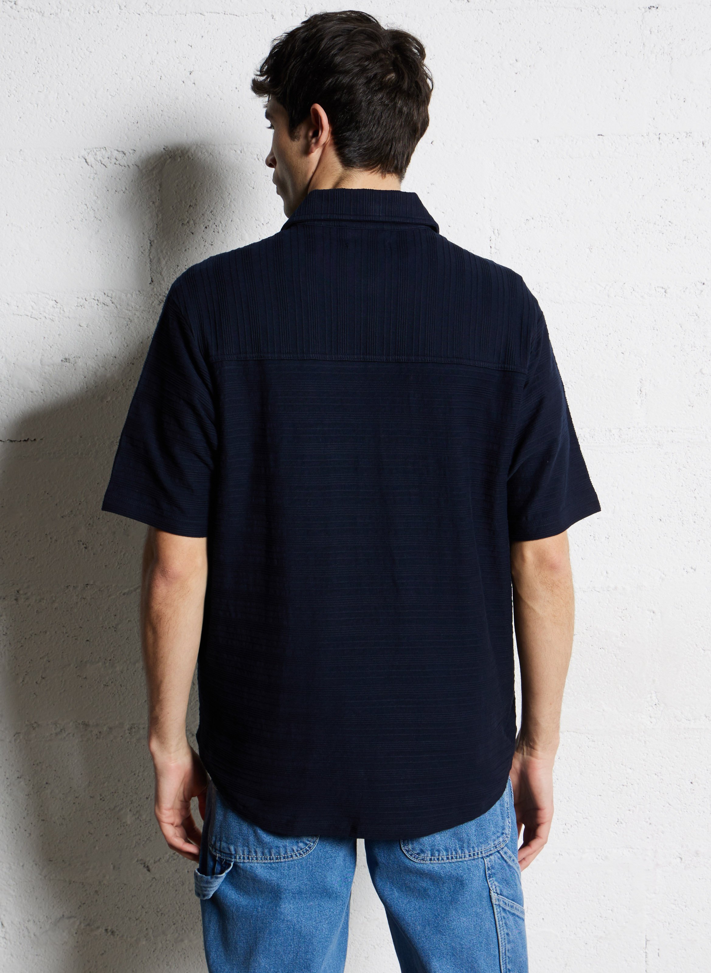 Chemise col classique en coton bio KNOWLEDGE COTTON APPAREL Bleu