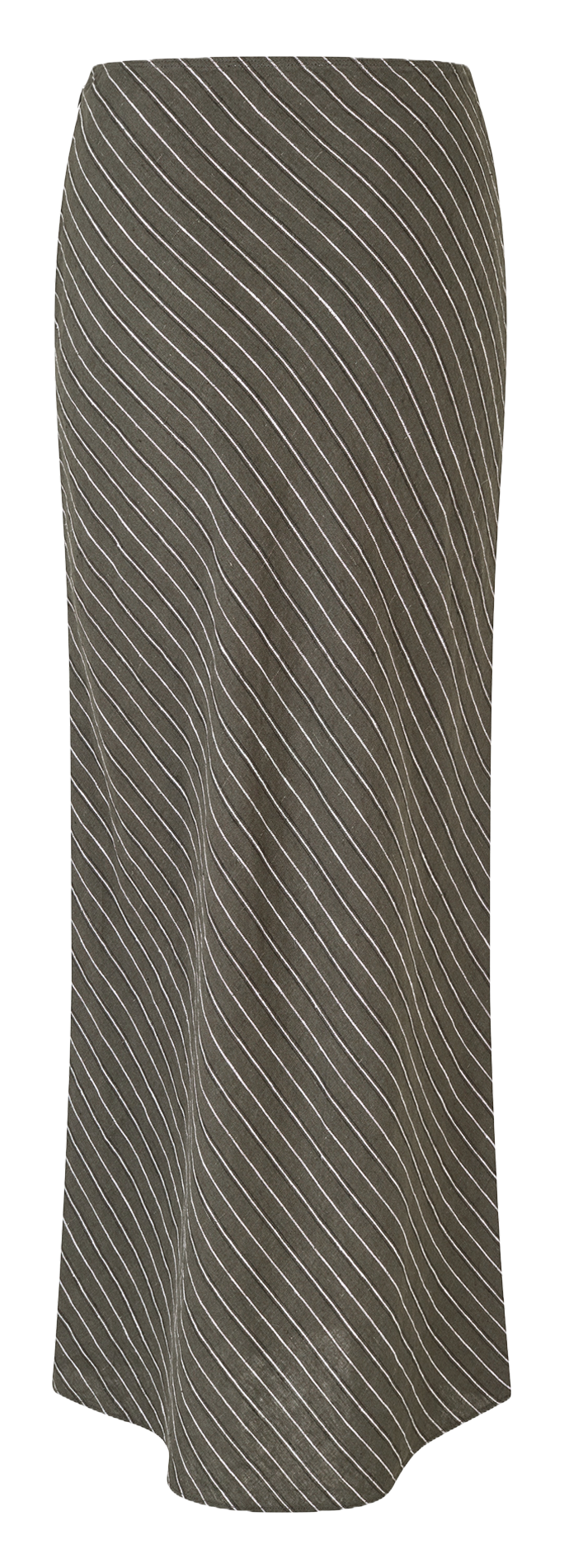 Gestreepte lange linnen rok SAMSOE SAMSOE Kaki