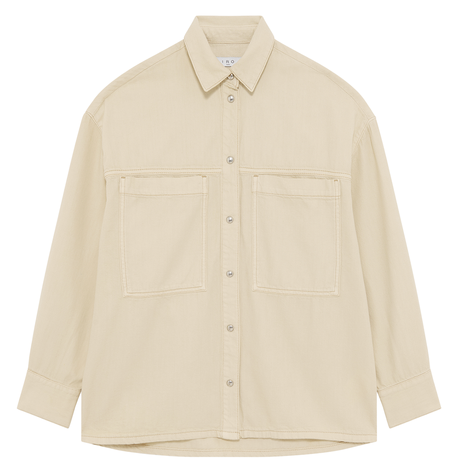 Straight overshirt in blended cotton IRO Beige