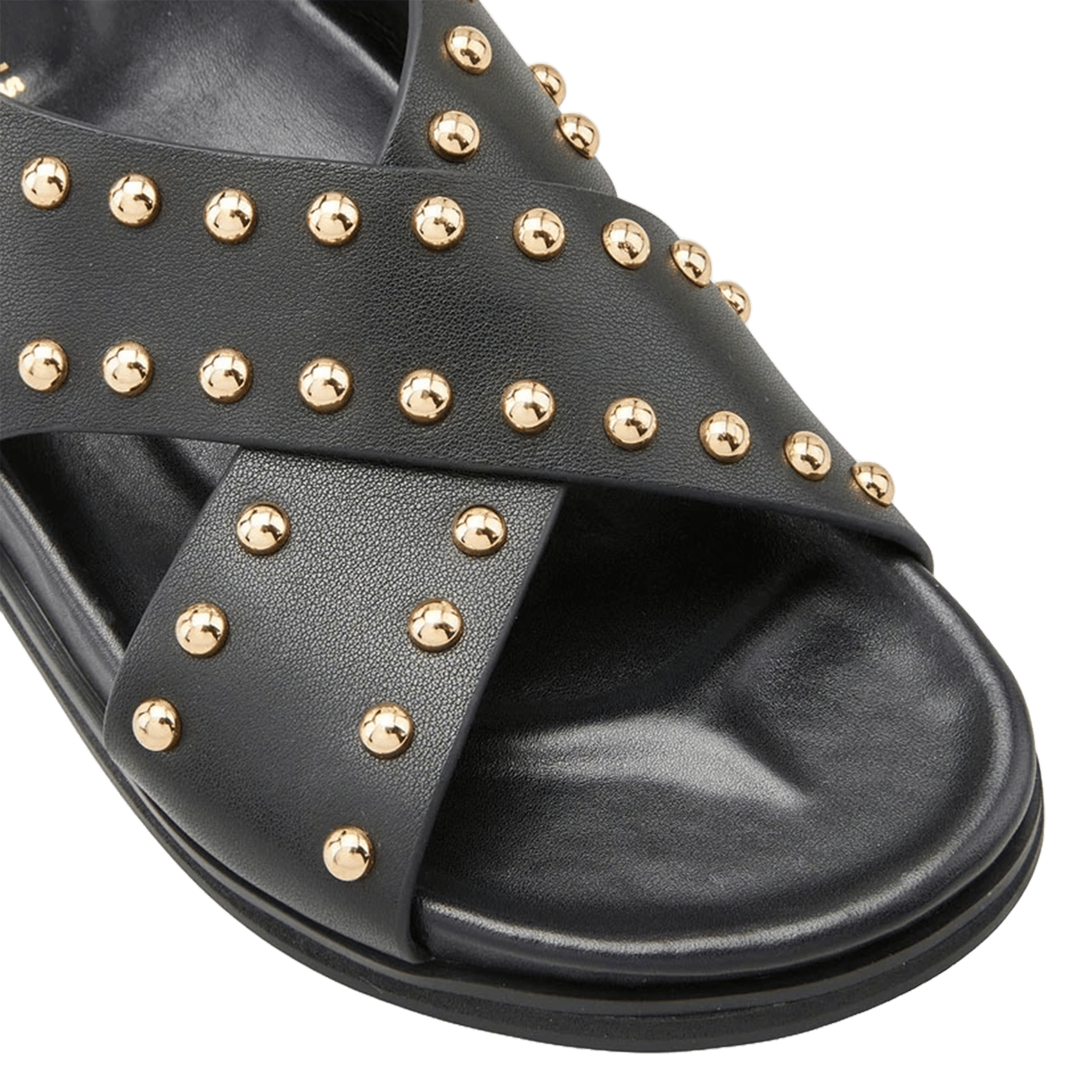 Avarca Berlin - Flache Ledersandalen mit Samt COSMOPARIS Schwarz