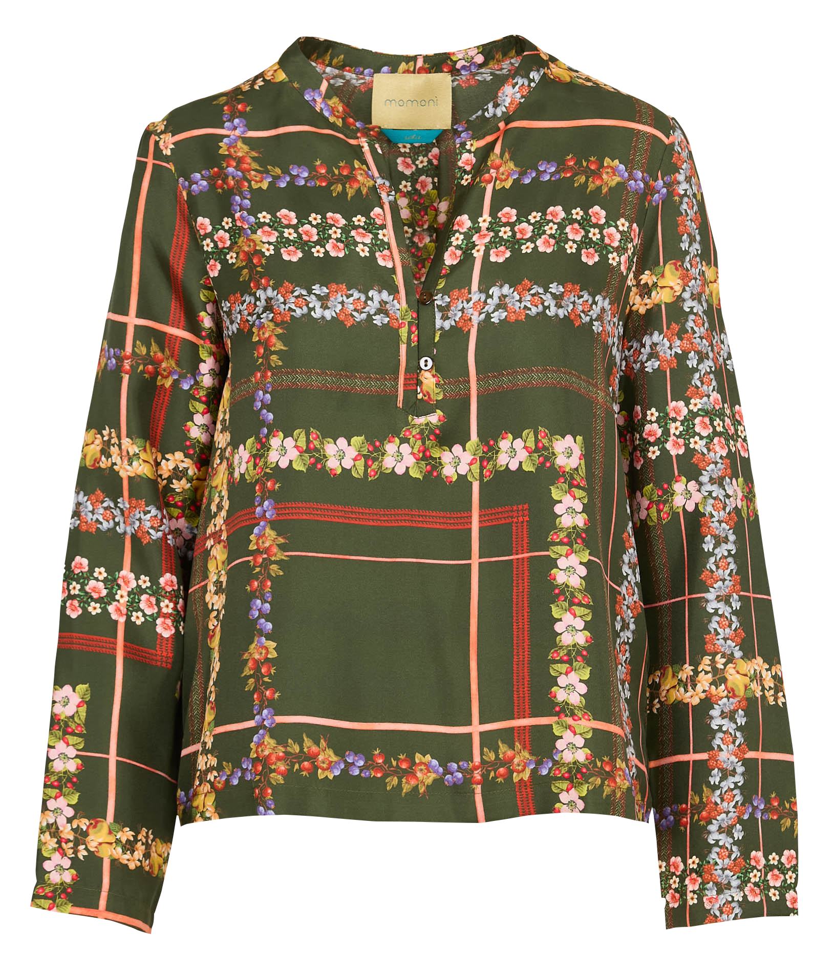 Blouse col V en soie MOMONI Vert