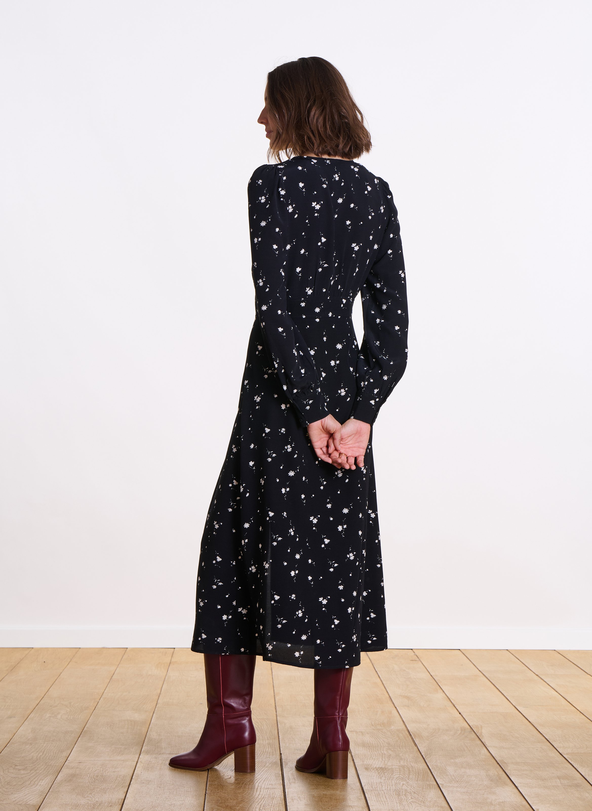 Dana long printed dress LA FEE MARABOUTEE Black